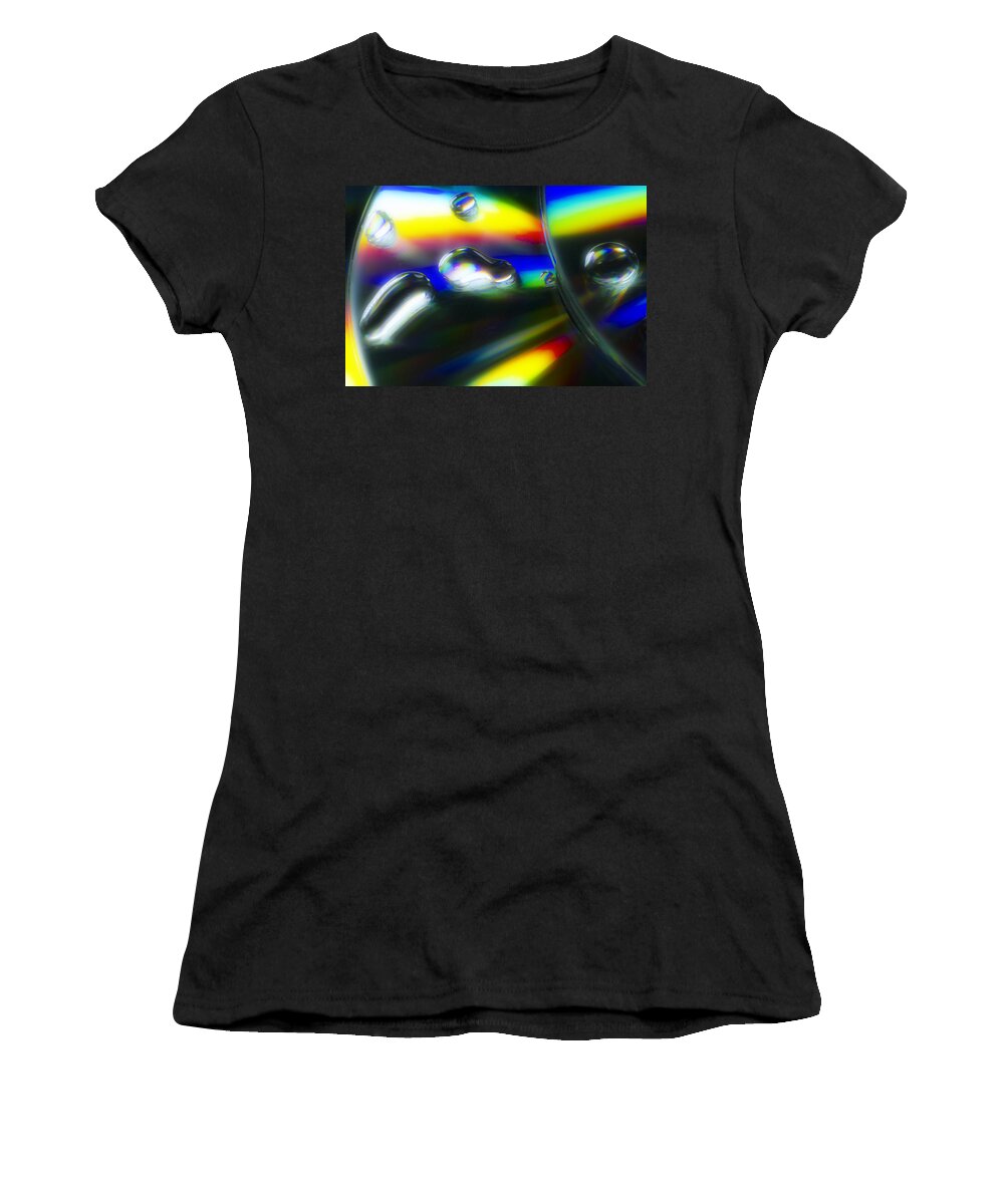 Cd Women's T-Shirt featuring the photograph Diffused Rainbow Abstract by Sven Brogren