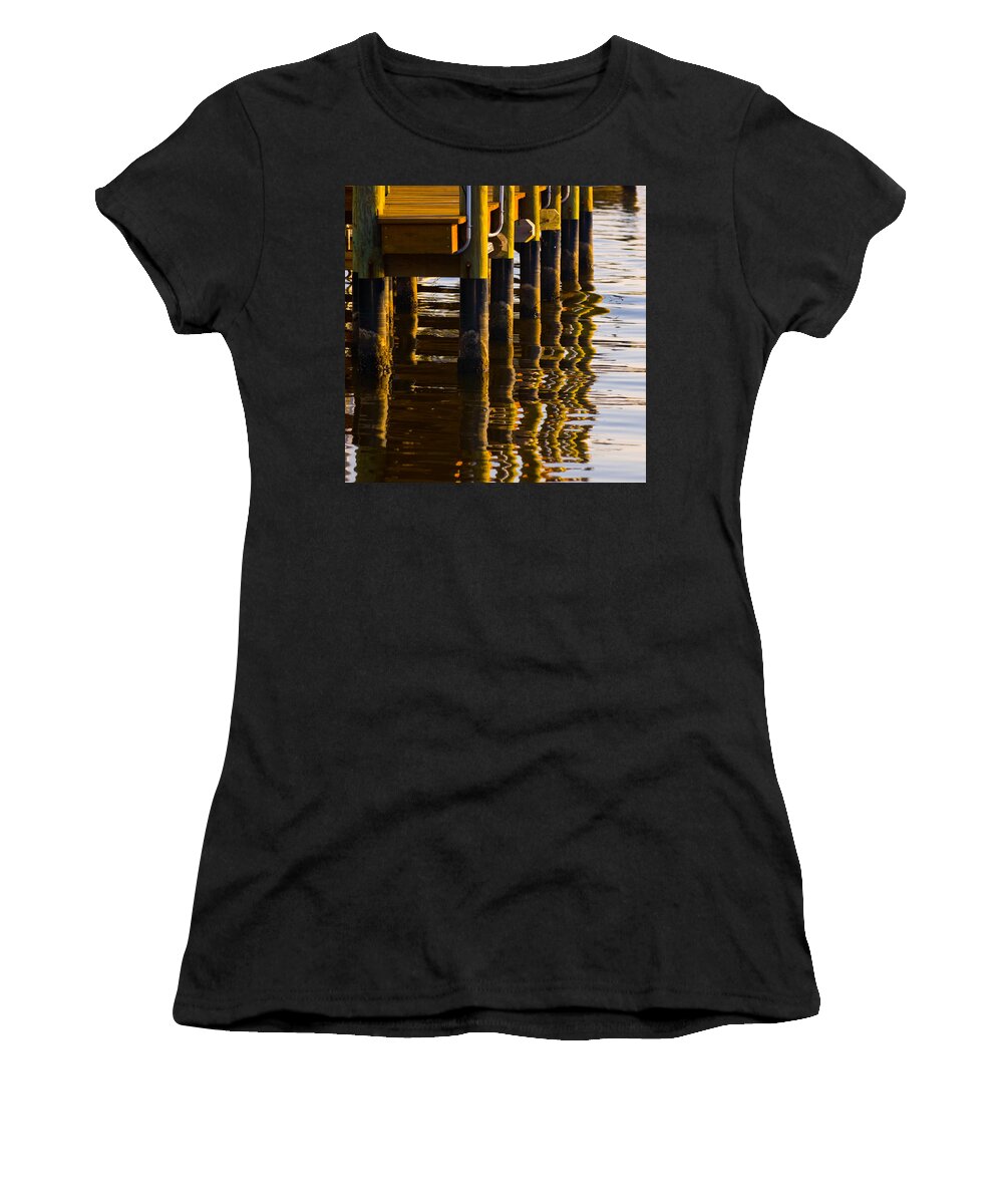 Docks Women's T-Shirt featuring the photograph Dock Reflections by Ginger Wakem