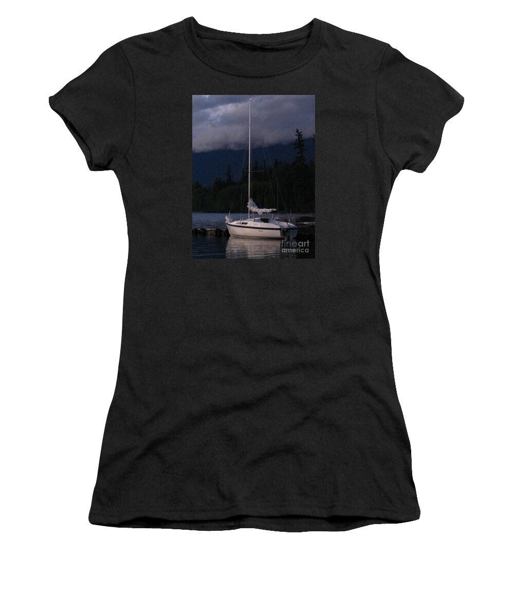 Night Women's T-Shirt featuring the photograph Docked For The Night by Vivian Martin