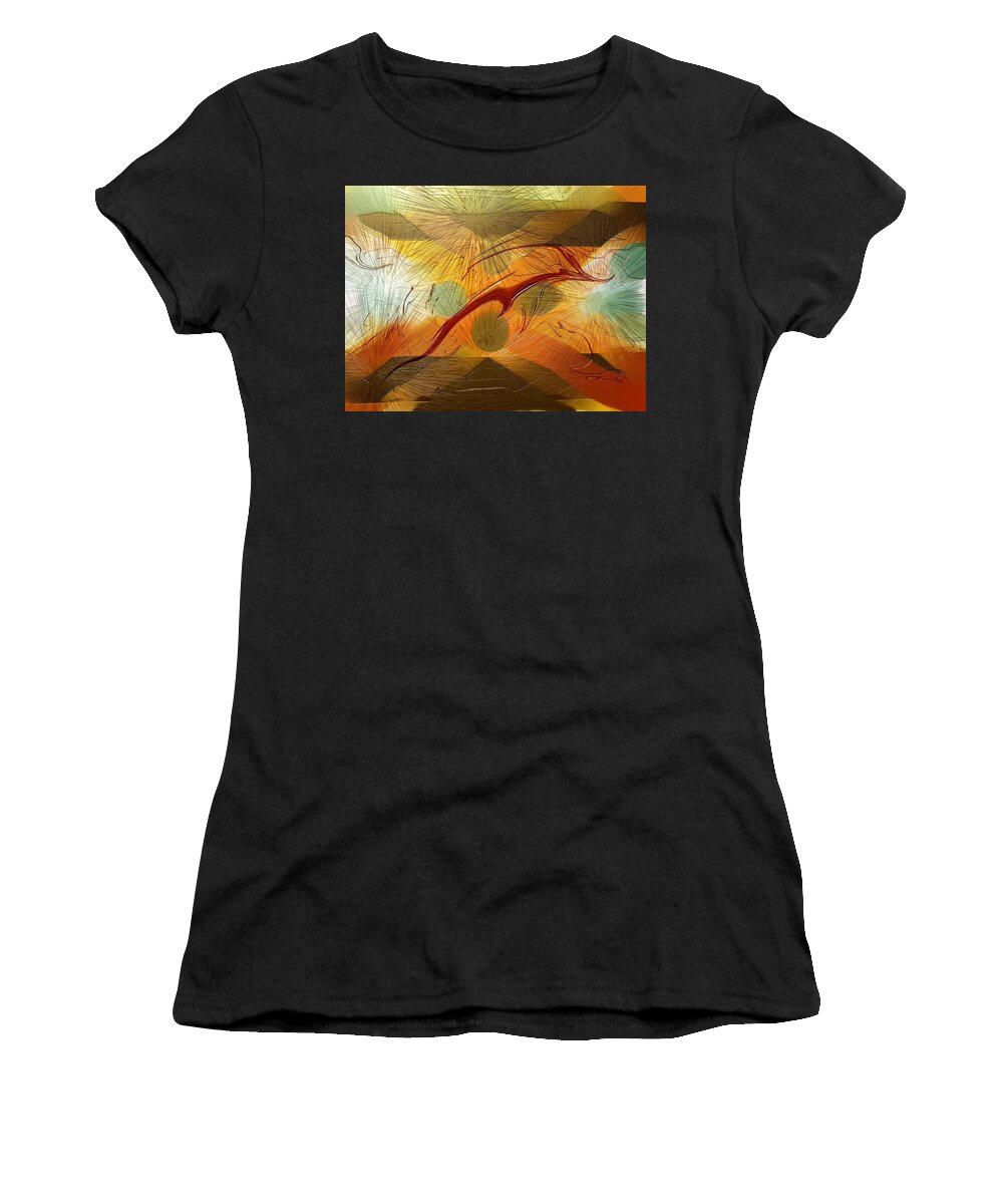 Abstract Women's T-Shirt featuring the digital art Dolphin Abstract - 2 by Kae Cheatham