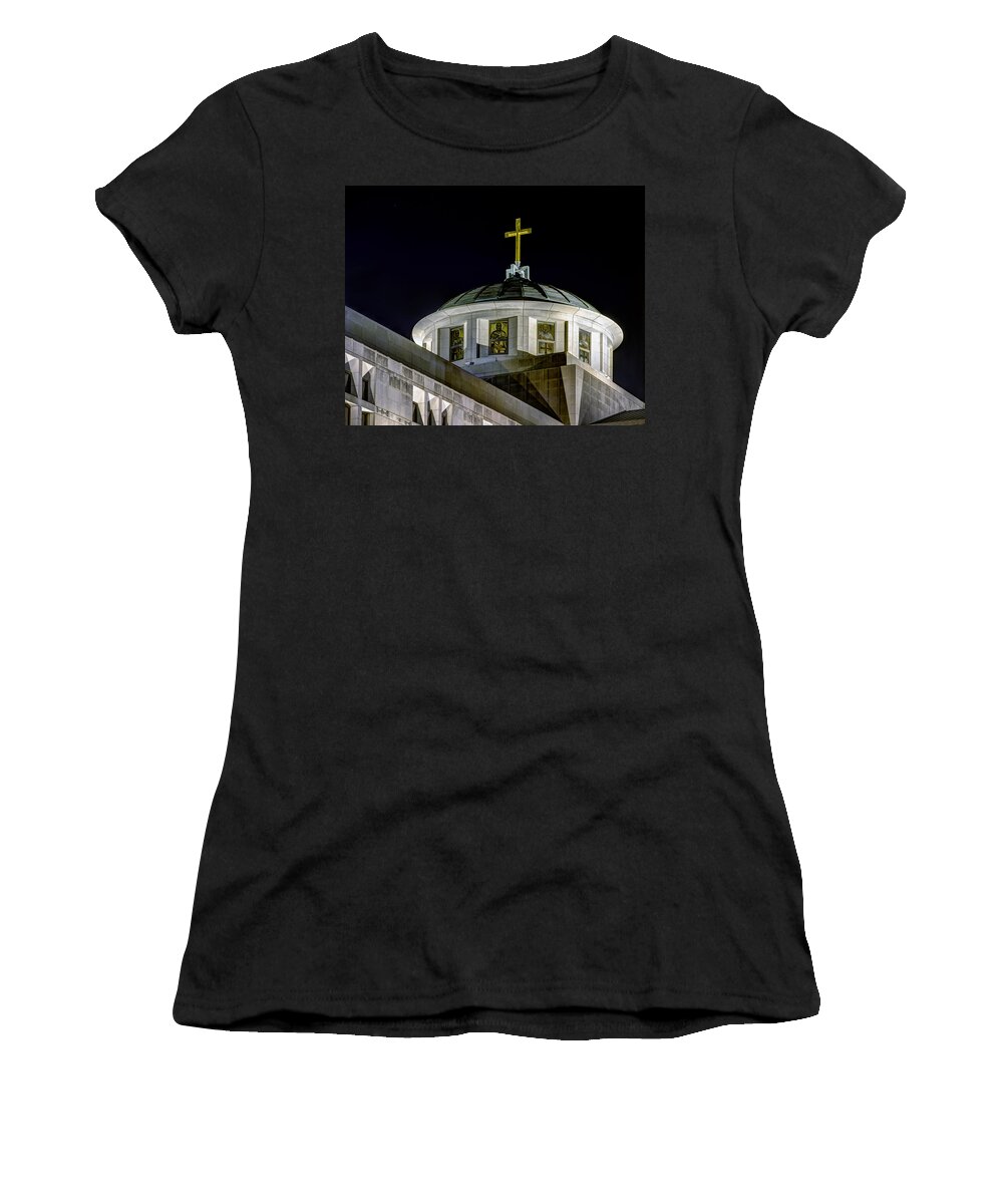 Downtown Women's T-Shirt featuring the photograph Dome of the Co-Cathedral of the Sacred Heart by Tim Stanley