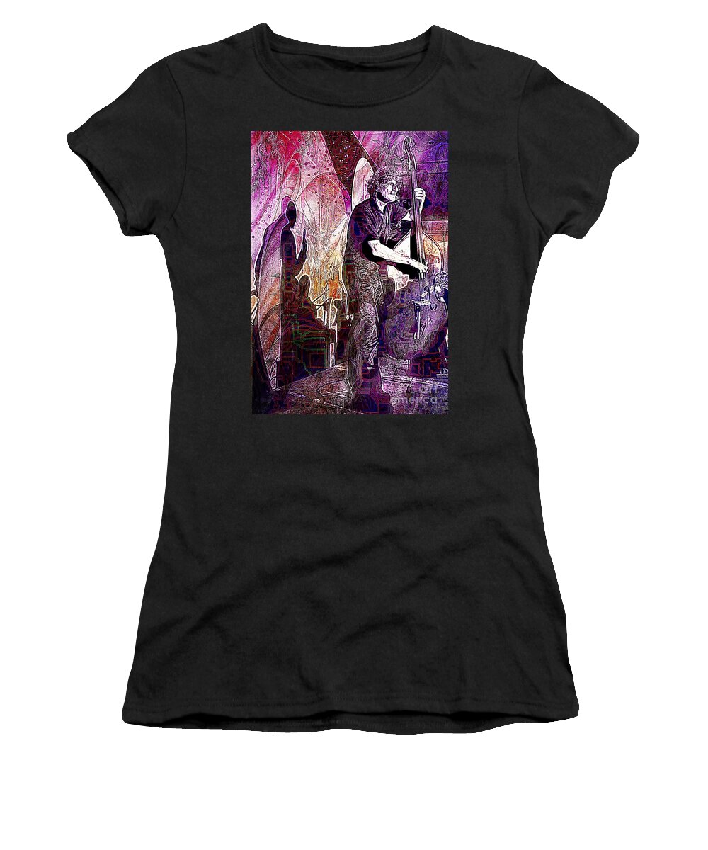 Double Bass Women's T-Shirt featuring the photograph Double bass Silhouette by Ian Gledhill