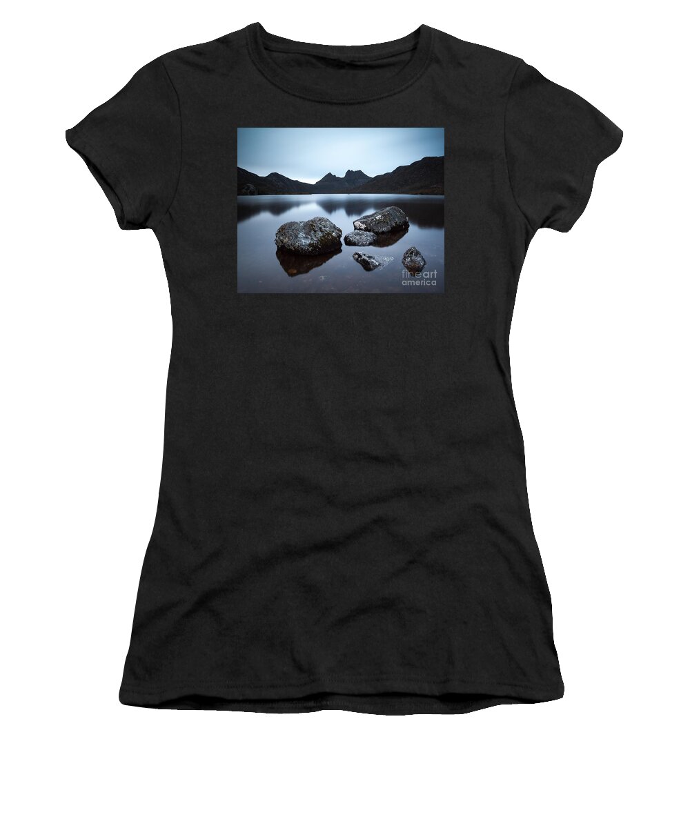 Dusk Women's T-Shirt featuring the photograph Dove lake at dusk Tasmania Australia by Matteo Colombo