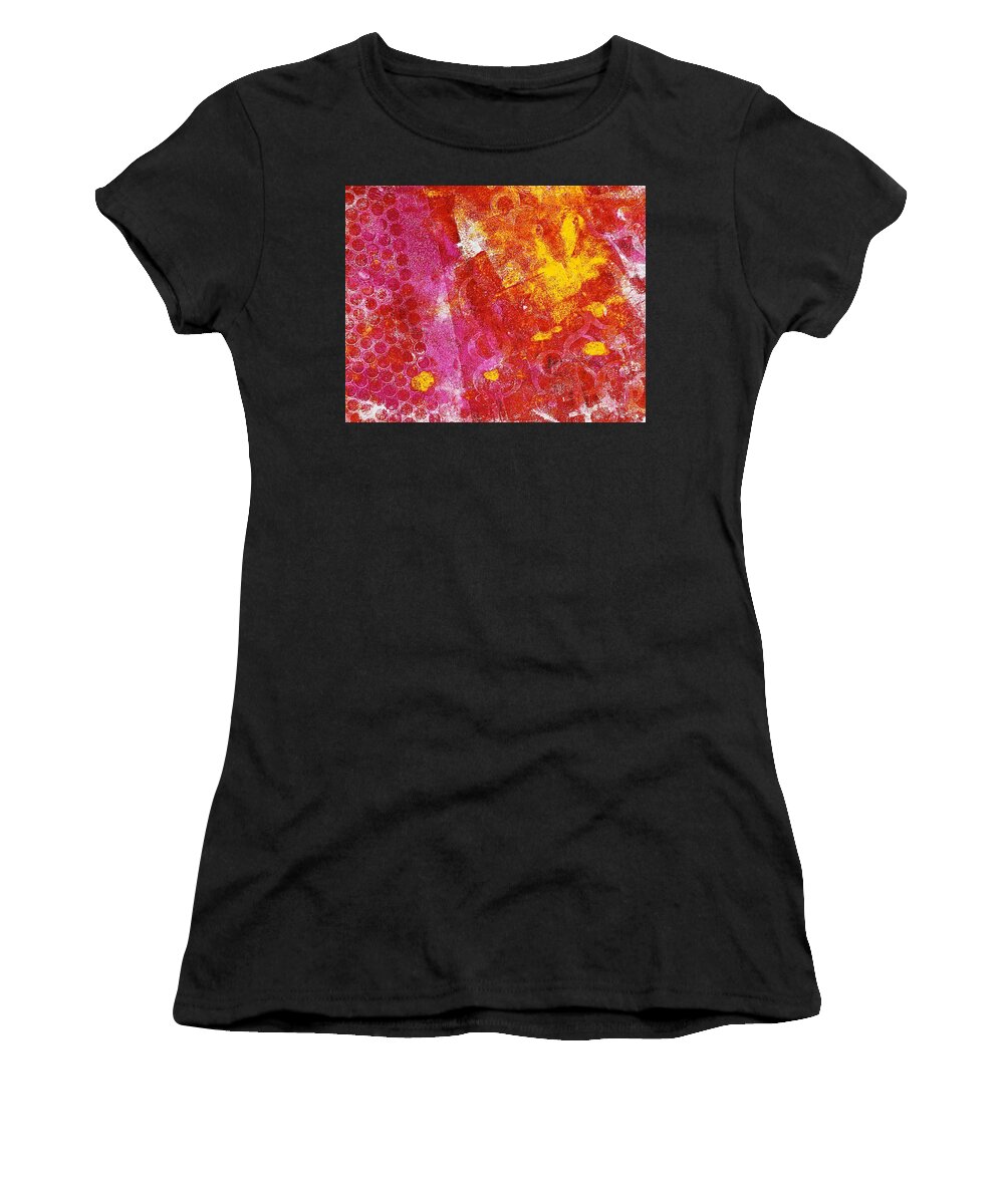 Acrylic Monoprint Women's T-Shirt featuring the painting Effusion by Bellesouth Studio