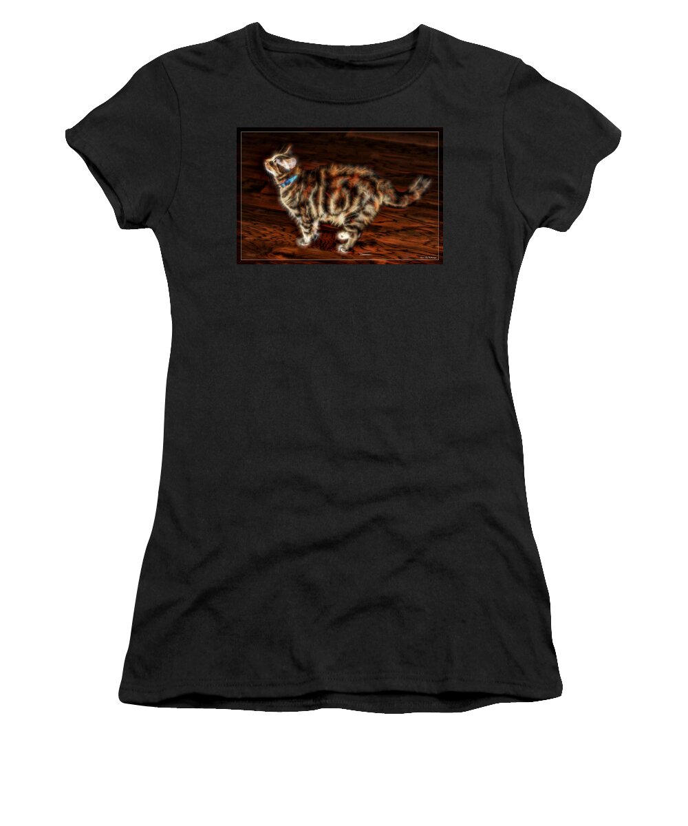 Electric Women's T-Shirt featuring the photograph Electric Kitty by Lucy VanSwearingen