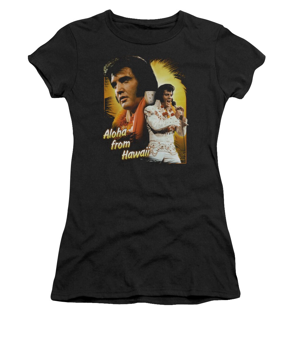  Women's T-Shirt featuring the digital art Elvis - Aloha by Brand A
