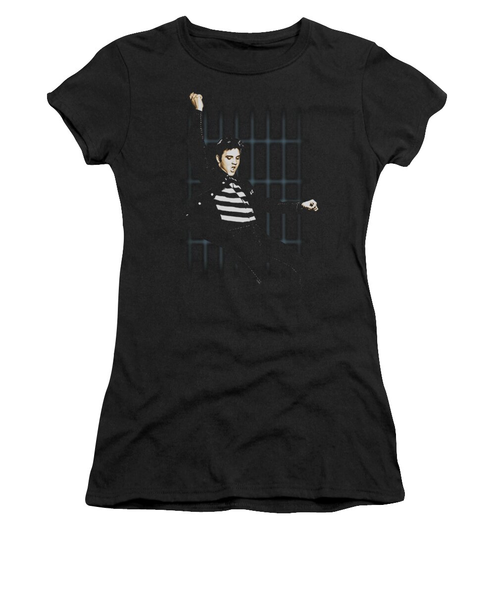  Women's T-Shirt featuring the digital art Elvis - Blue Bars by Brand A