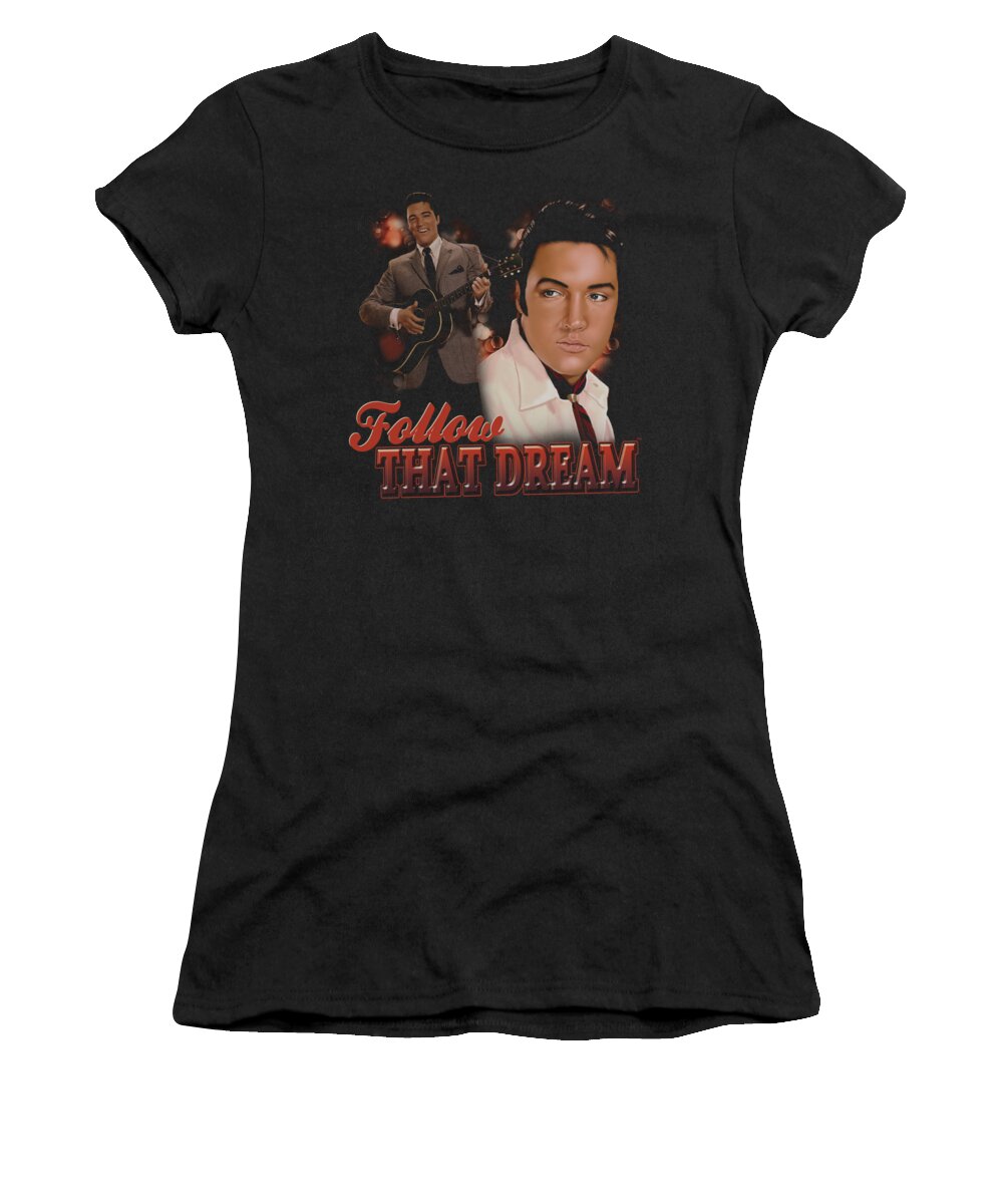 Elvis Women's T-Shirt featuring the digital art Elvis - Follow That Dream by Brand A