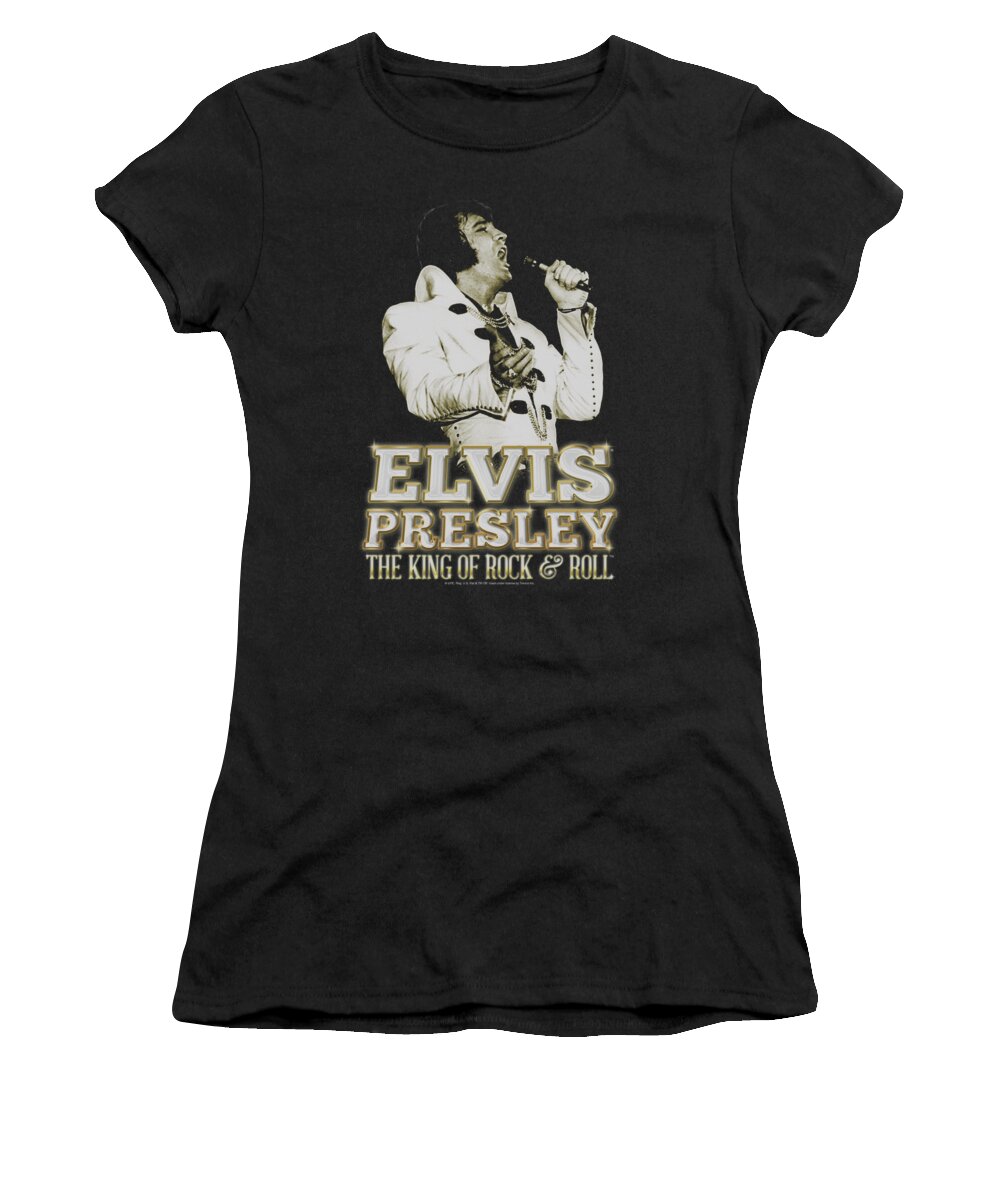 Elvis Women's T-Shirt featuring the digital art Elvis - Golden by Brand A