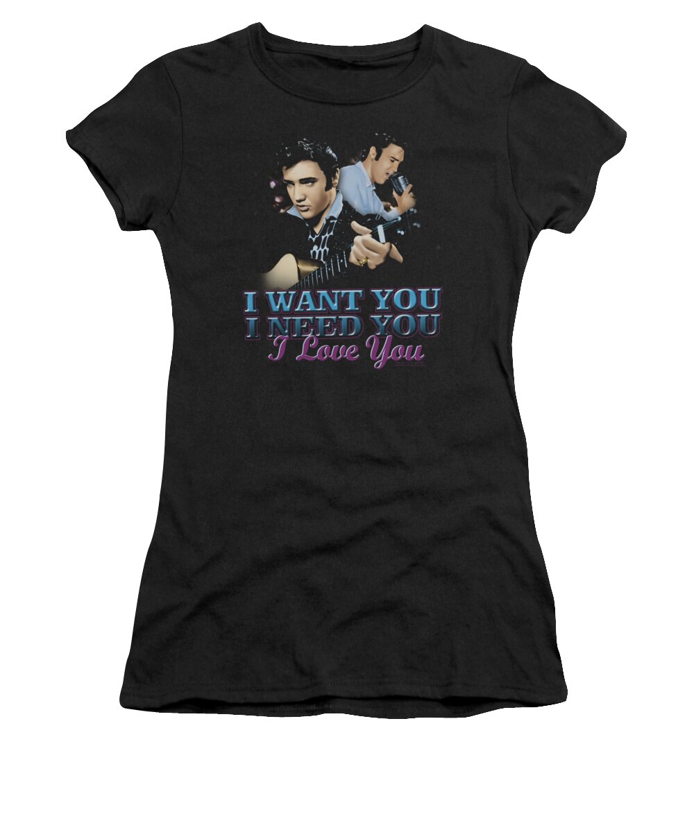 Elvis Women's T-Shirt featuring the digital art Elvis - I Want You by Brand A