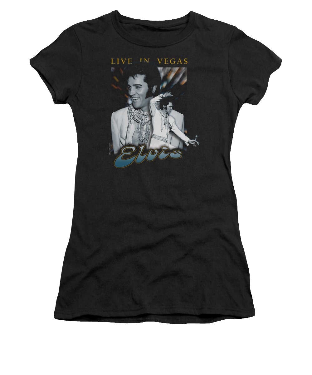 Elvis Women's T-Shirt featuring the digital art Elvis - Live In Vegas by Brand A