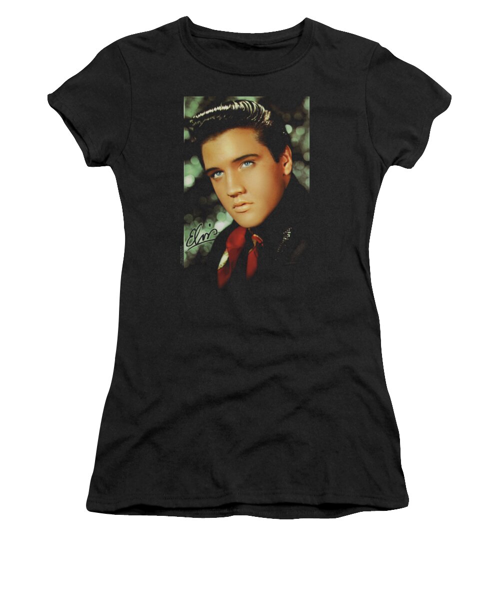  Women's T-Shirt featuring the digital art Elvis - Red Scarf by Brand A
