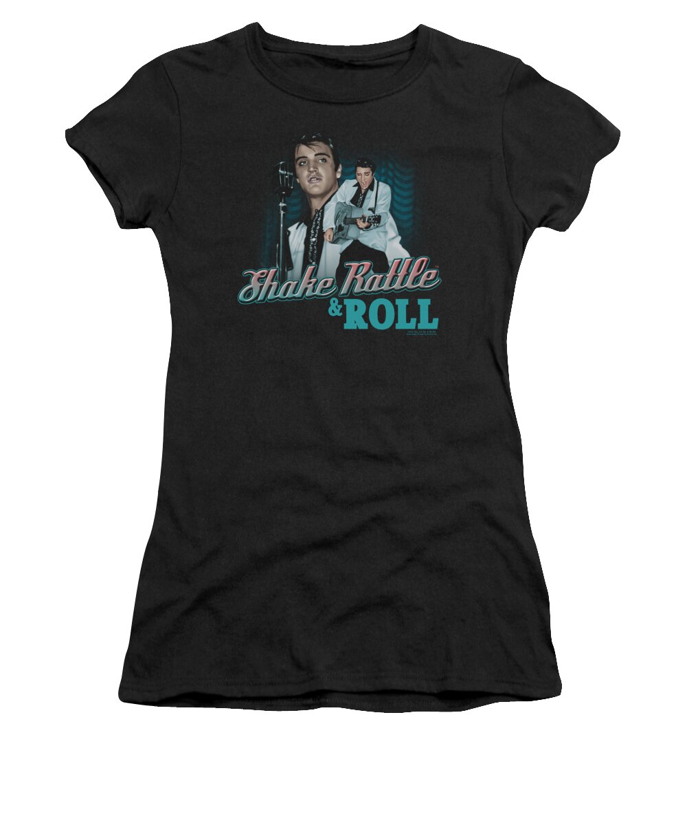 Elvis Women's T-Shirt featuring the digital art Elvis - Shake Rattle And Roll by Brand A