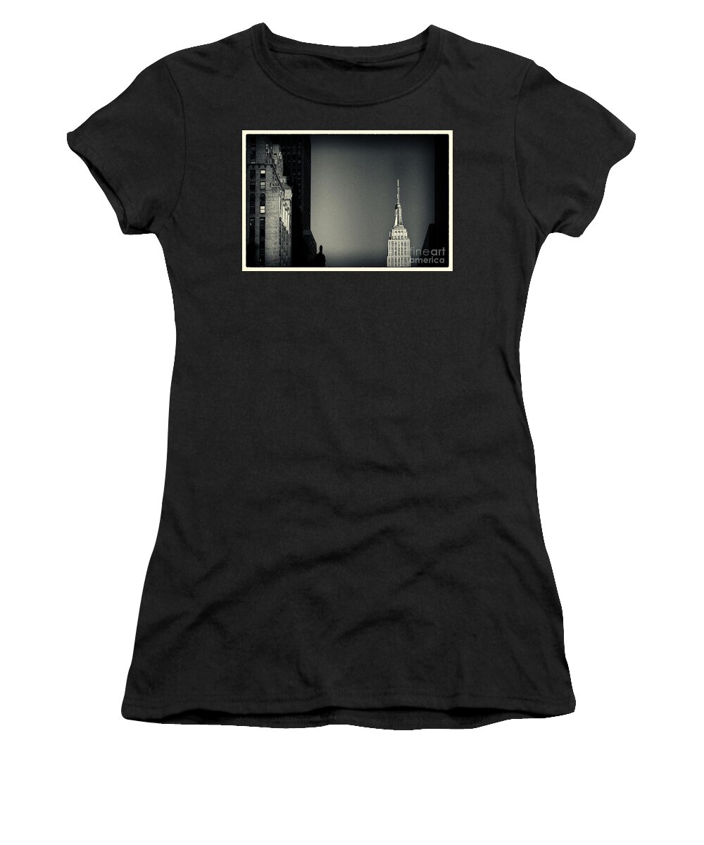 Filmnoir Women's T-Shirt featuring the photograph Empire State Building 2 New York City by Sabine Jacobs