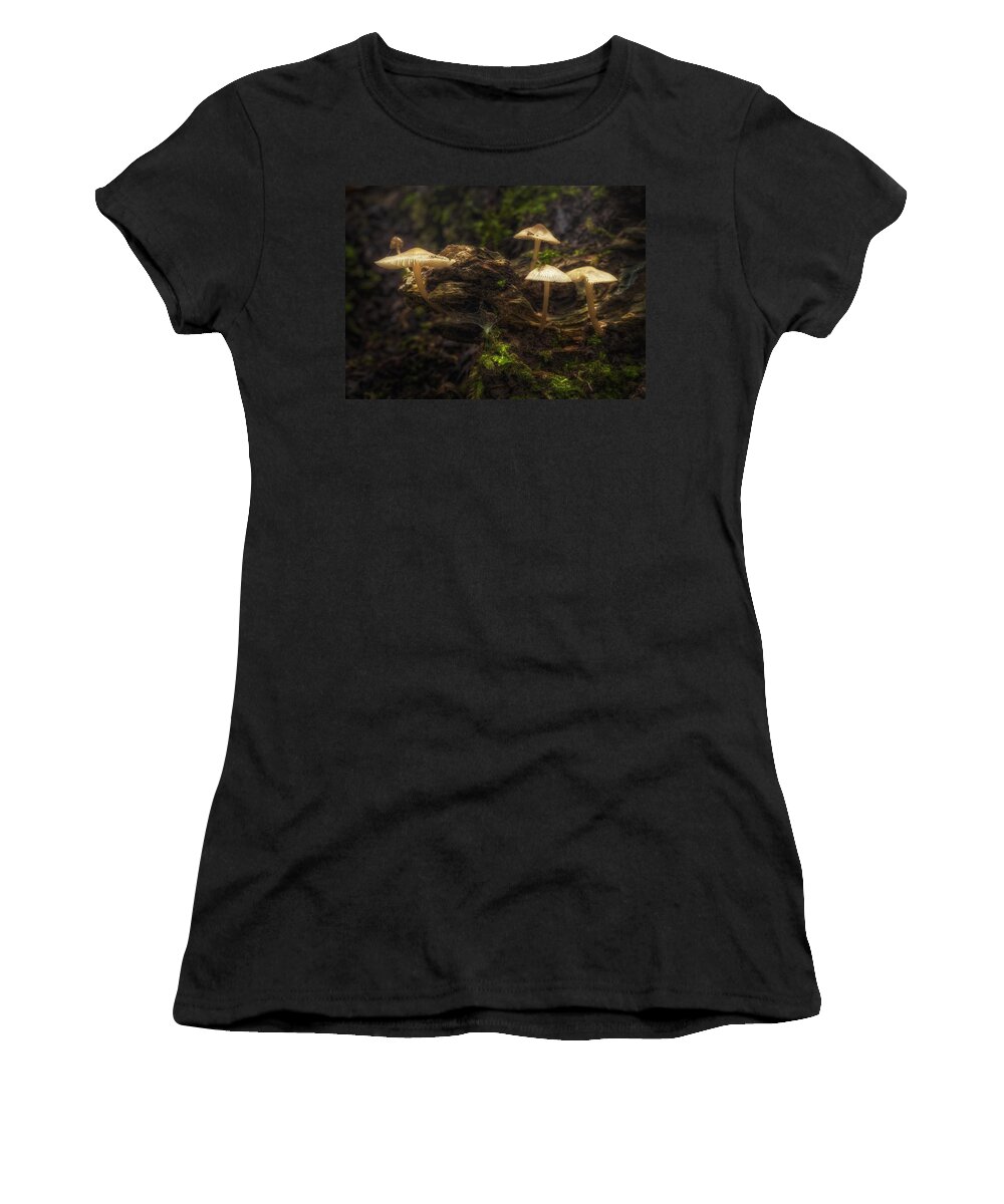 Mushrooms Women's T-Shirt featuring the photograph Enchanted Forest by Scott Norris