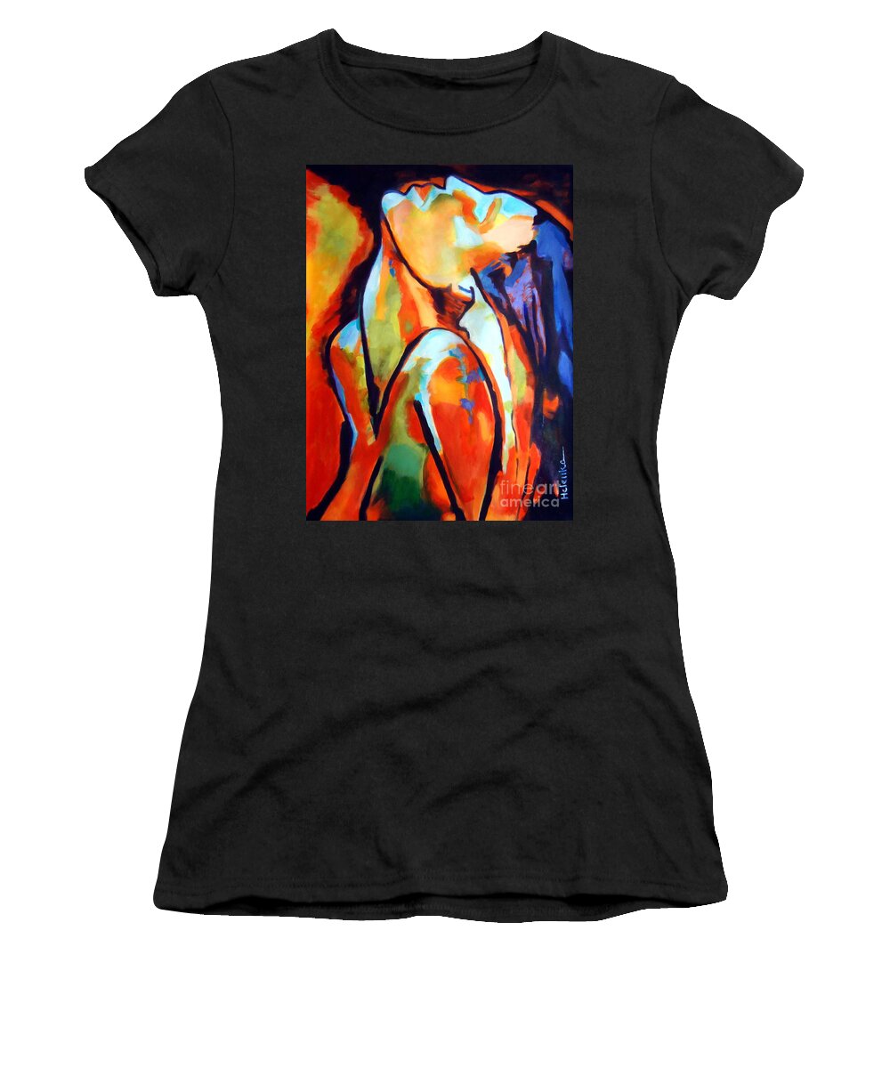 Nude Figures Women's T-Shirt featuring the painting Epiphany by Helena Wierzbicki