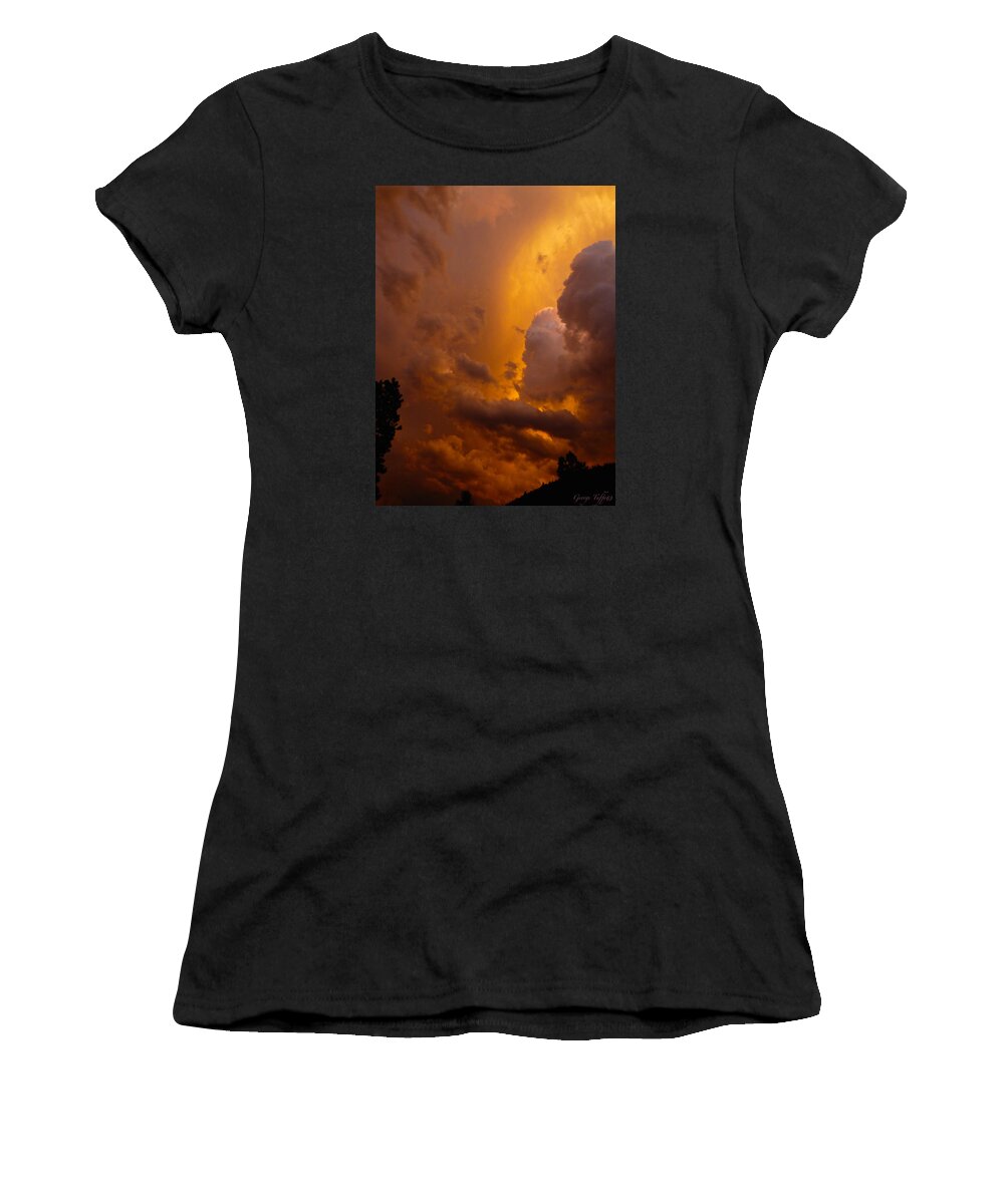 Sunset Women's T-Shirt featuring the photograph Evening sky by George Tuffy