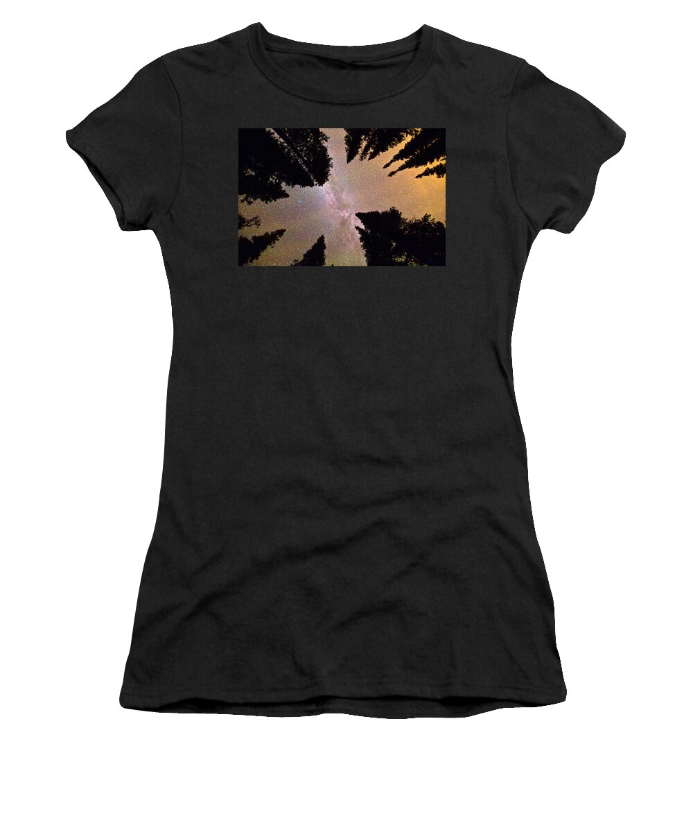 Milky Way Women's T-Shirt featuring the photograph Eye of The Forest by James BO Insogna