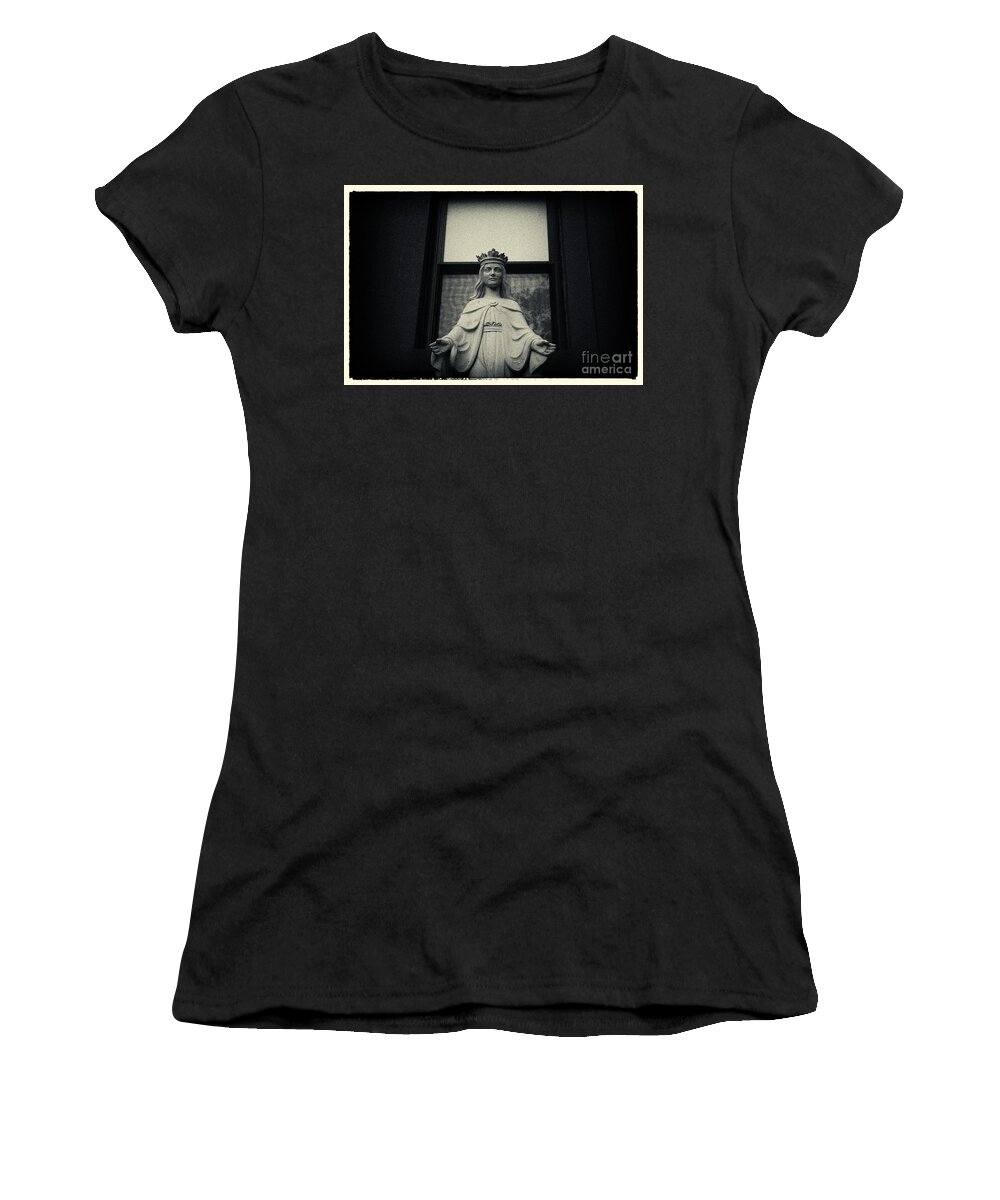 Filmnoir Women's T-Shirt featuring the photograph Faith in Brooklyn New York City by Sabine Jacobs
