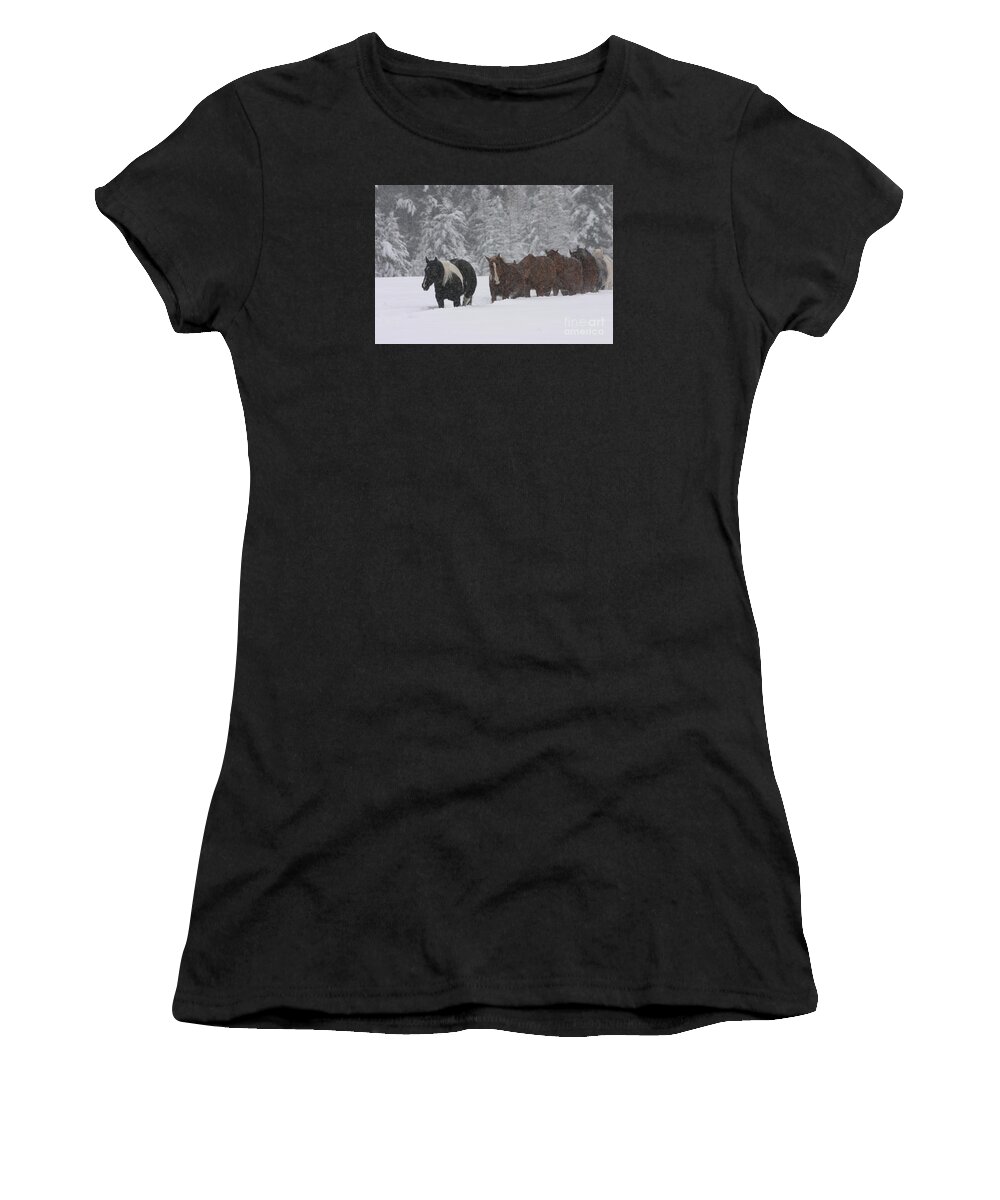 Horses Women's T-Shirt featuring the photograph Faith Will Bring You Home by Diane Bohna