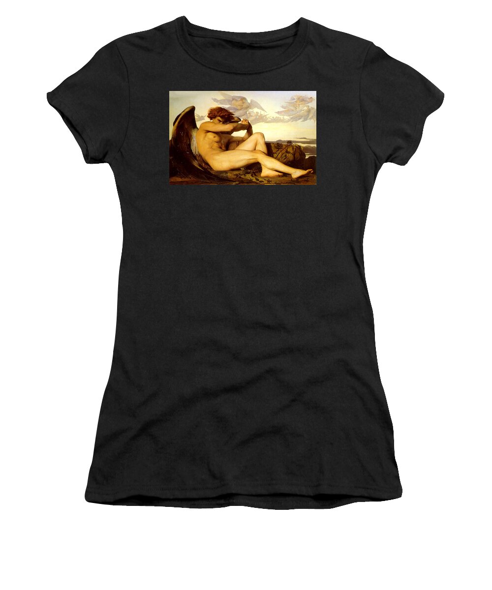 Alexandre Cabanel Women's T-Shirt featuring the painting Fallen Angel by Alexandre Cabanel