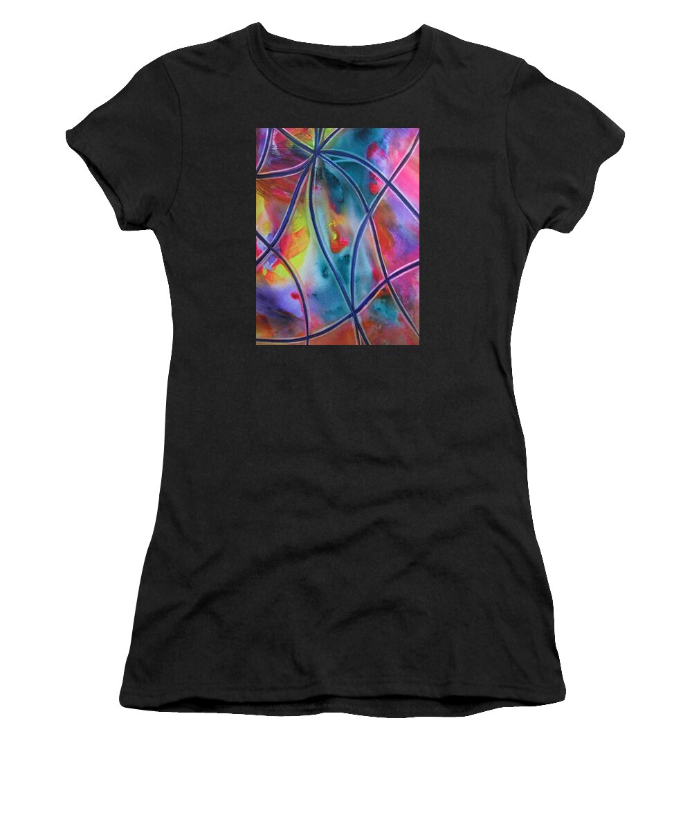 Ksg Women's T-Shirt featuring the painting Faux Stained Glass II by Kim Shuckhart Gunns