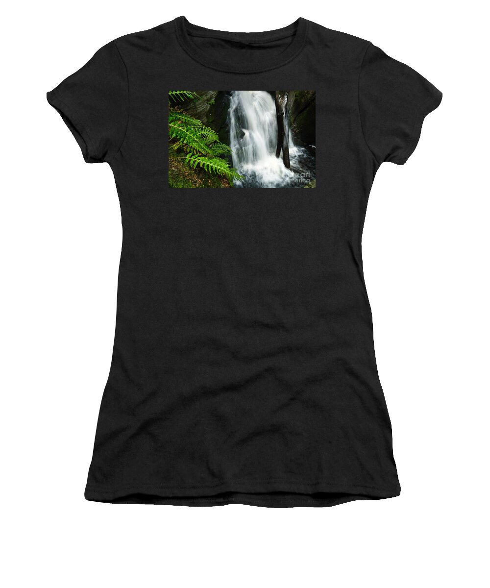 Connecticut Women's T-Shirt featuring the photograph Waterfall - Fern Gorge of Enders Forest by JG Coleman