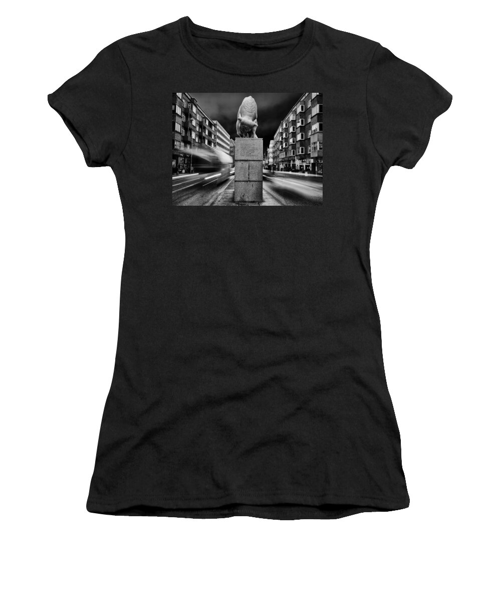 Bull Women's T-Shirt featuring the photograph Bull statue by Mike Santis