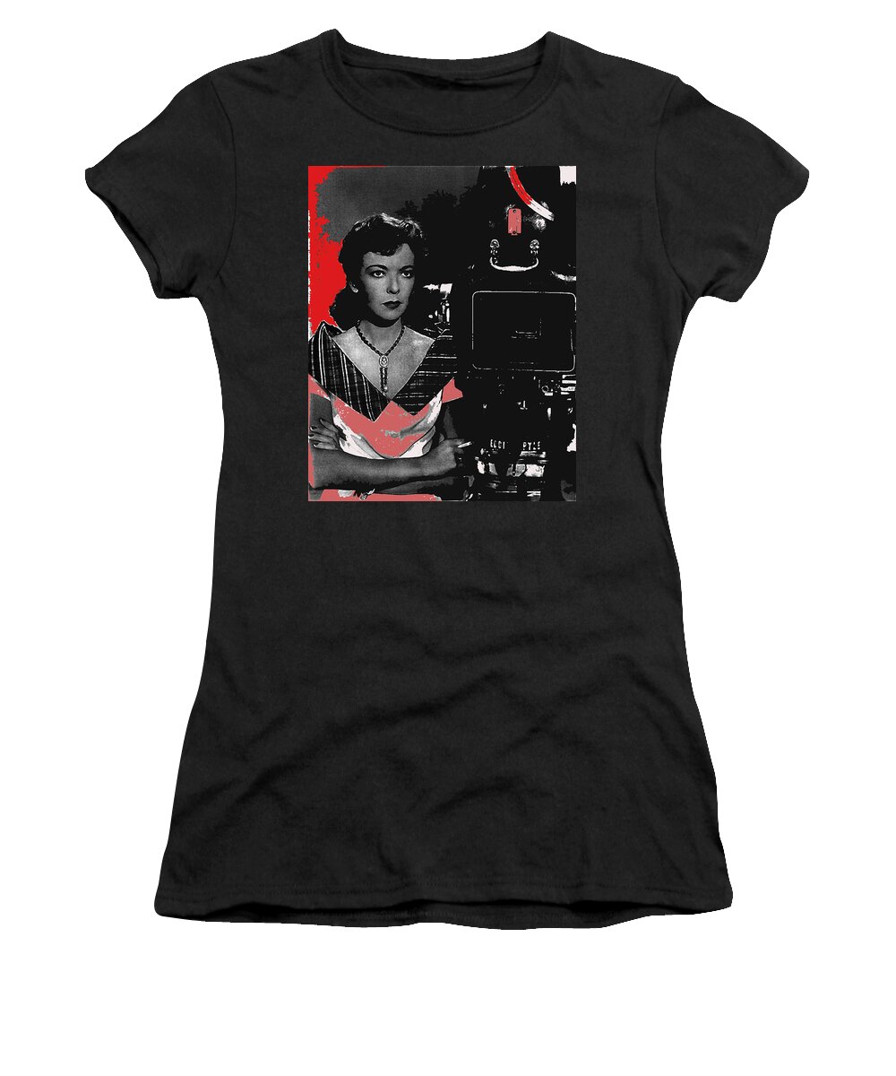 Film Noir Director Ida Lupino Color Added 2012 Women's T-Shirt featuring the photograph Film noir director Ida Lupino color added 2012 by David Lee Guss