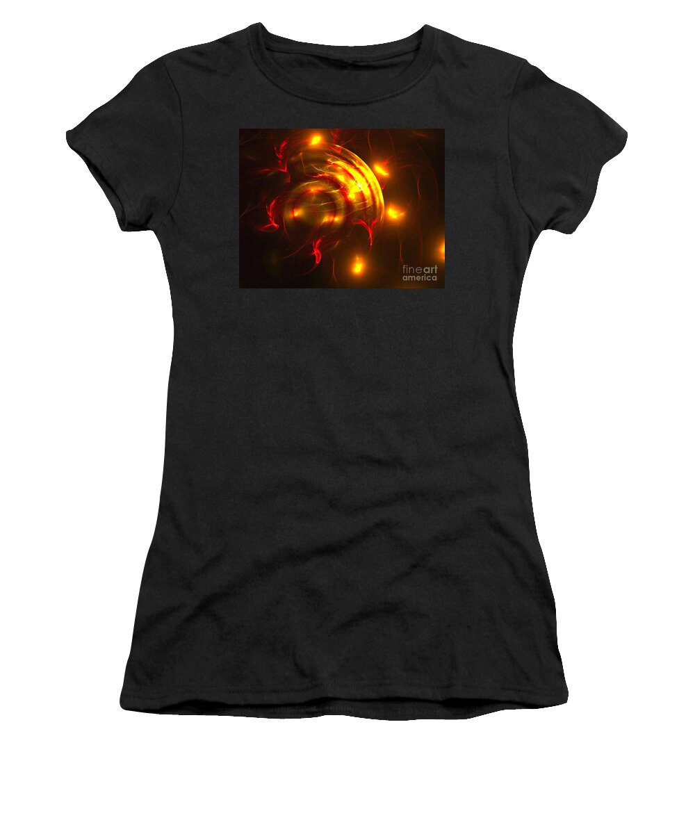 Abstract Women's T-Shirt featuring the digital art Fire Storm by Victoria Harrington