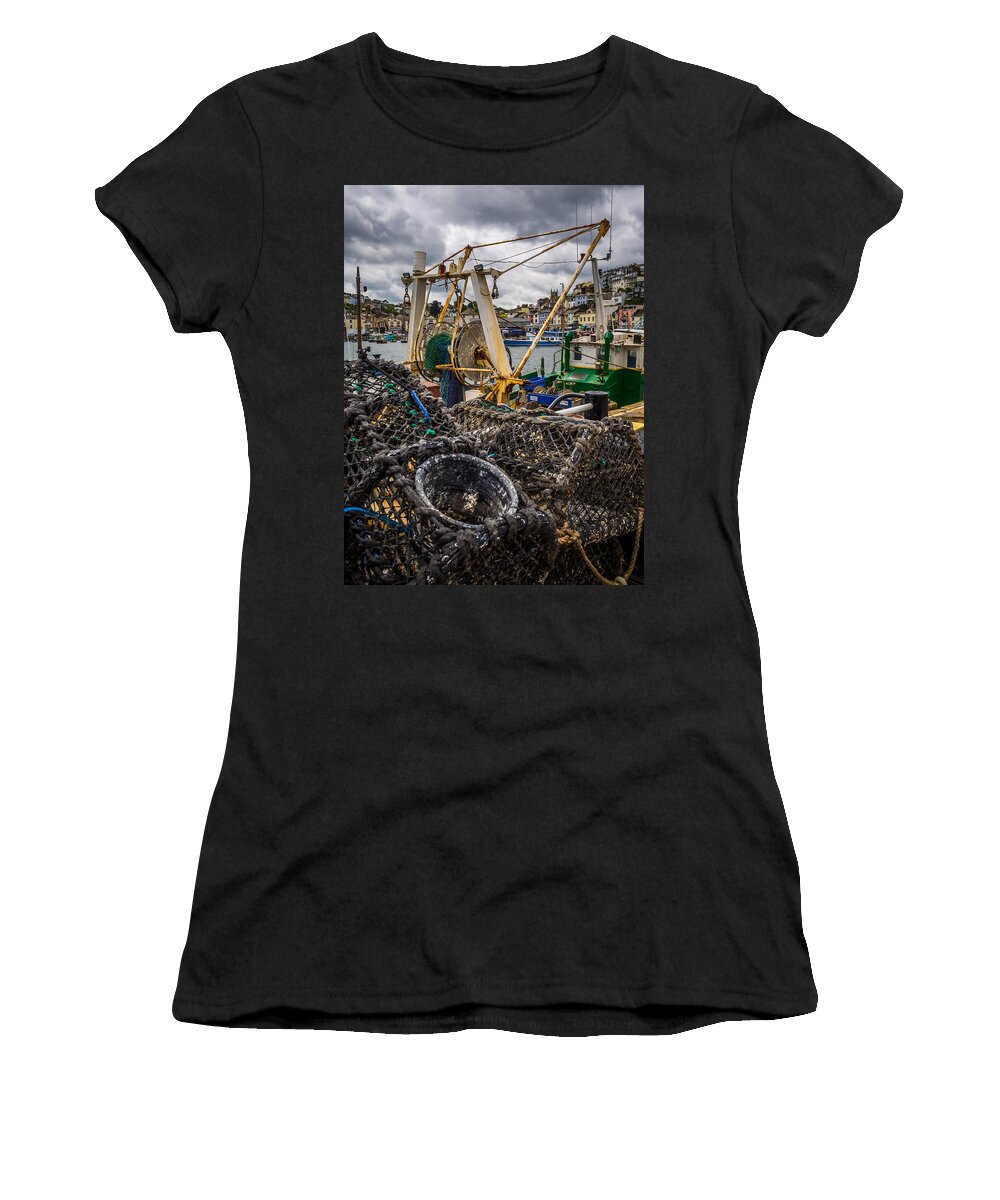 Brixham Women's T-Shirt featuring the photograph Fishing pots at Brixham by Mark Llewellyn