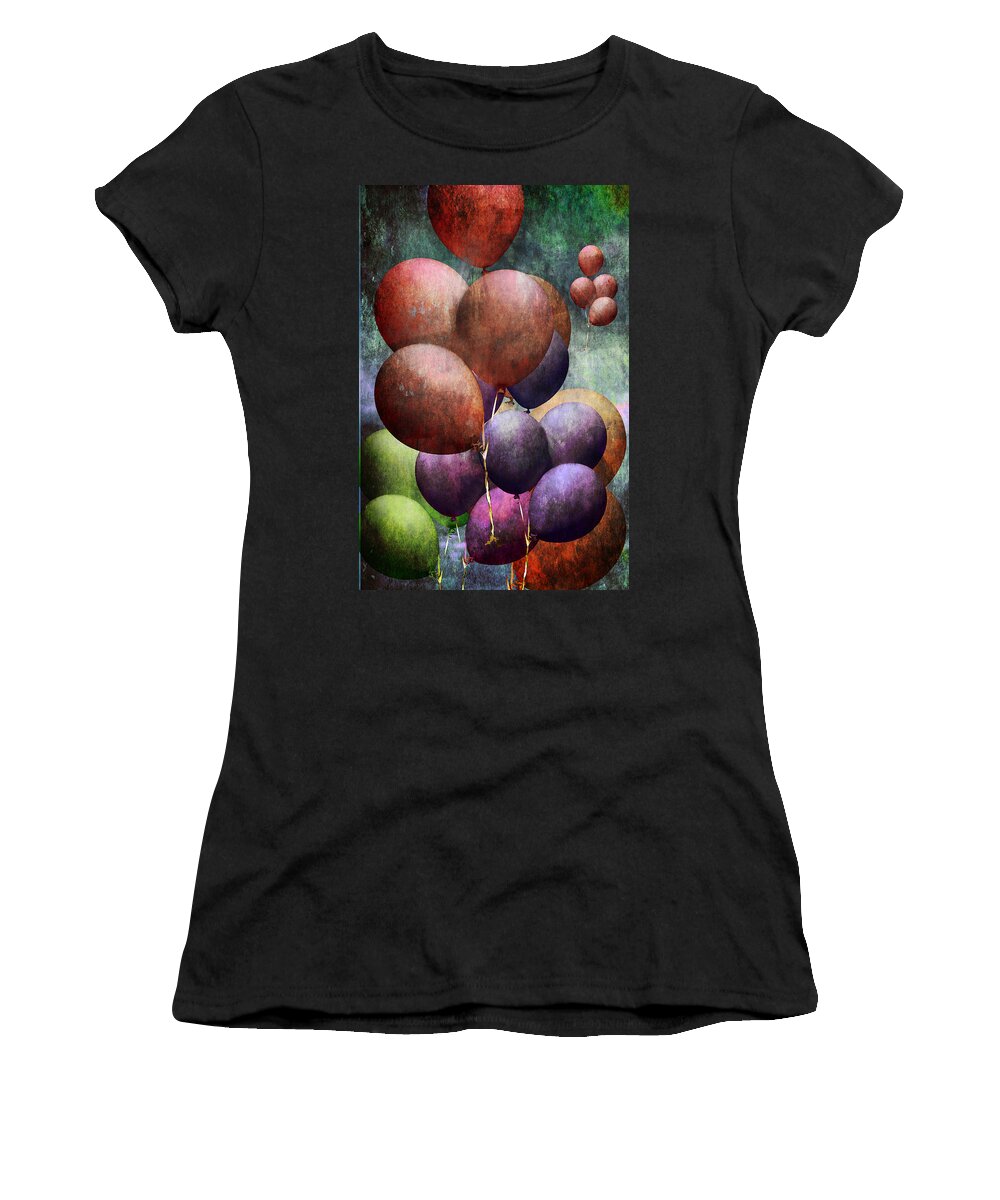 Art Women's T-Shirt featuring the photograph Flight of the Helium Balloons by Randall Nyhof