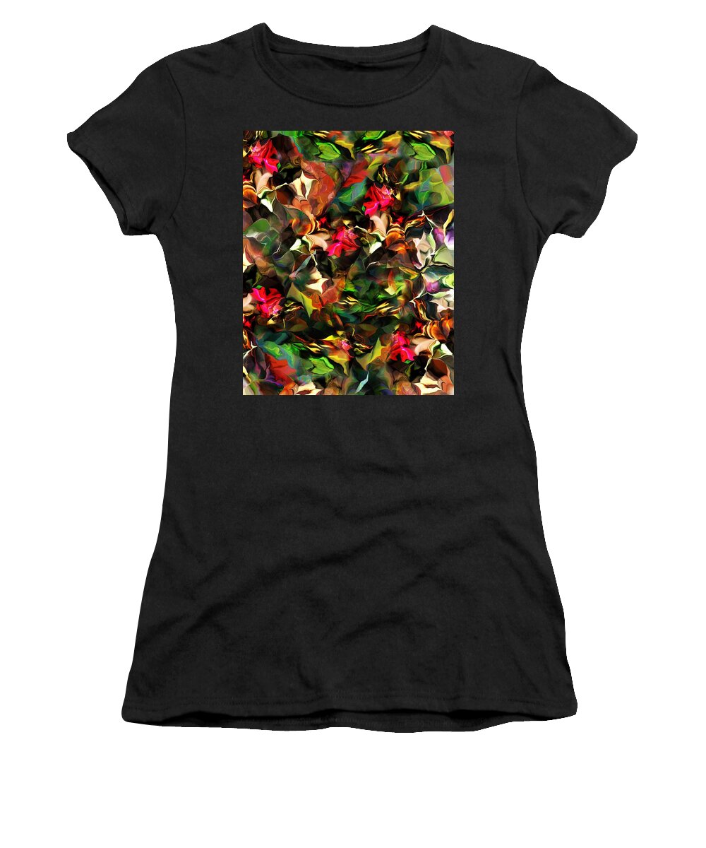 Fine Art Women's T-Shirt featuring the digital art Floral Expression 121914 by David Lane