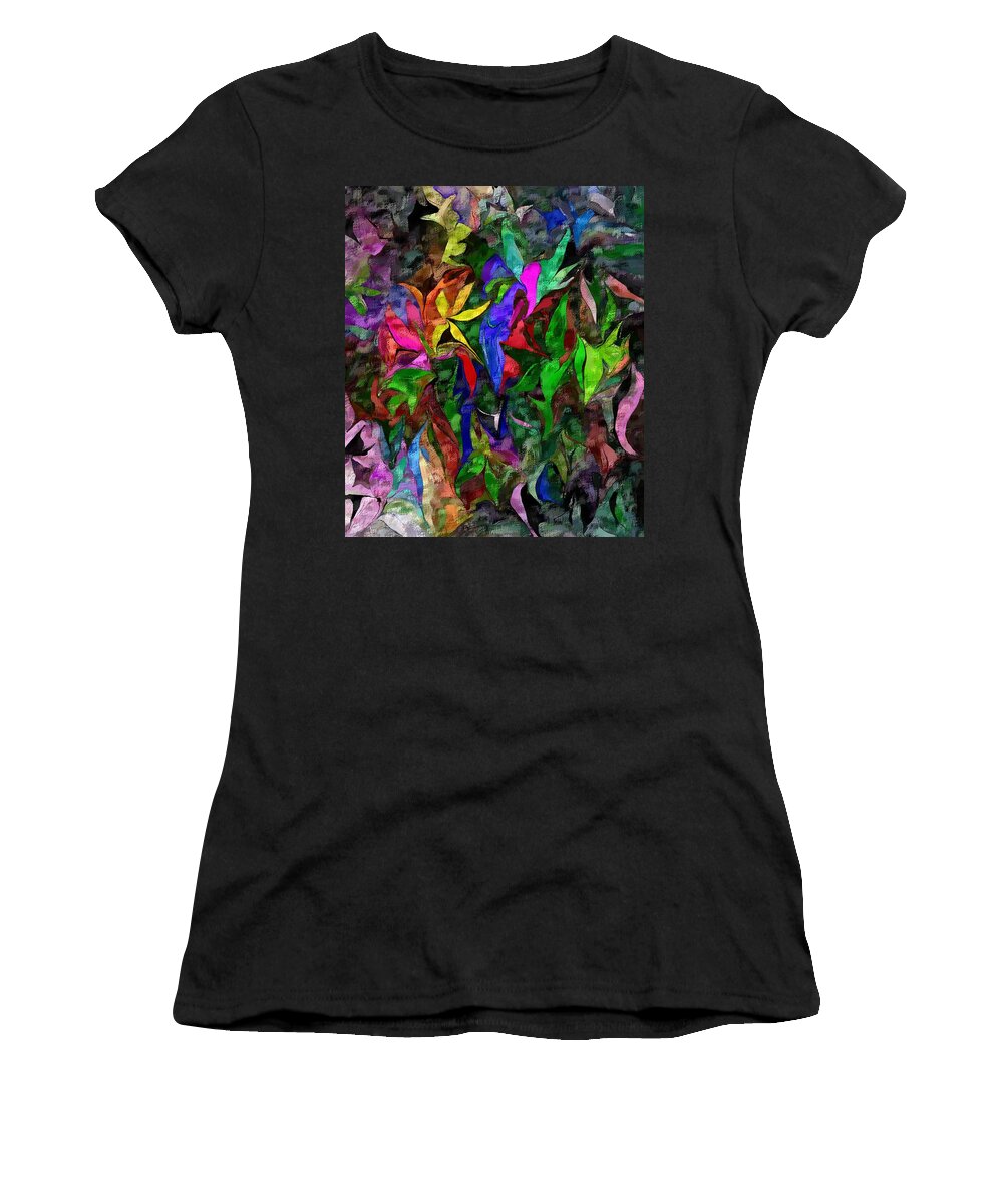 Fine Art Women's T-Shirt featuring the digital art Floral Fantasy 012015 by David Lane