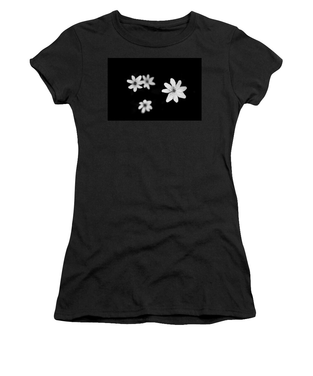 Flowers Women's T-Shirt featuring the photograph Flowers In Black by Shane Holsclaw
