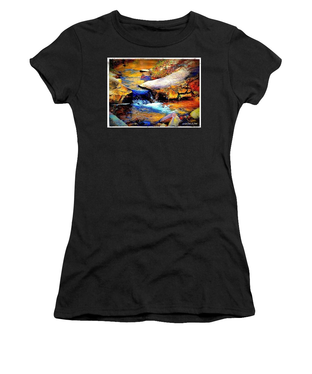 Creek Women's T-Shirt featuring the photograph Flowing Creek by Tara Potts