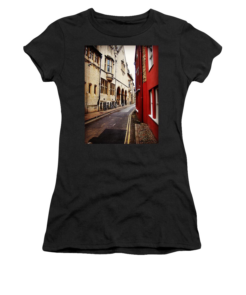 Oxford Women's T-Shirt featuring the photograph Follow the Yellow Lines by Zinvolle Art