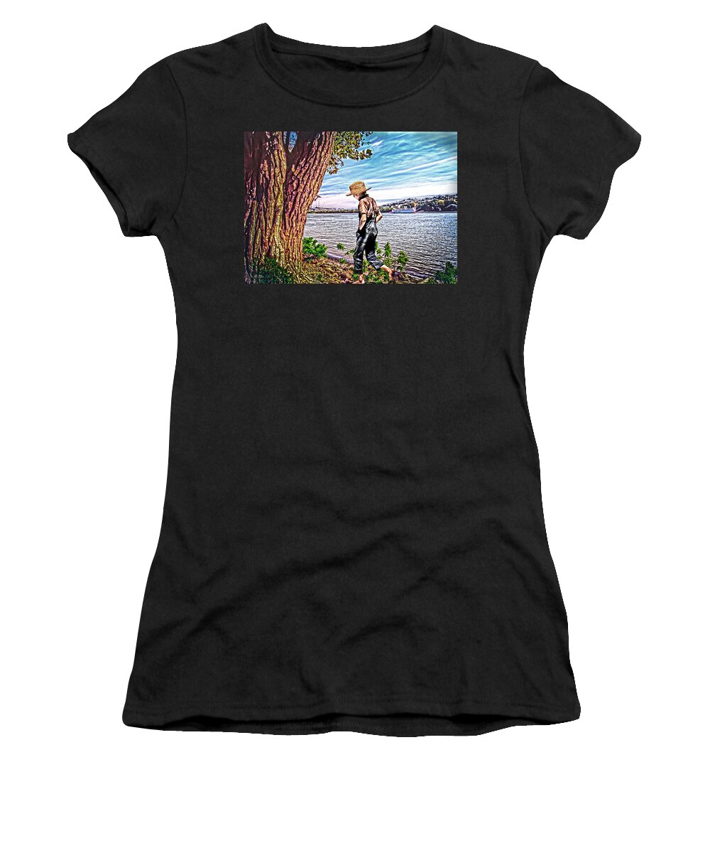 Following The River Women's T-Shirt featuring the photograph Following the River by Randall Branham