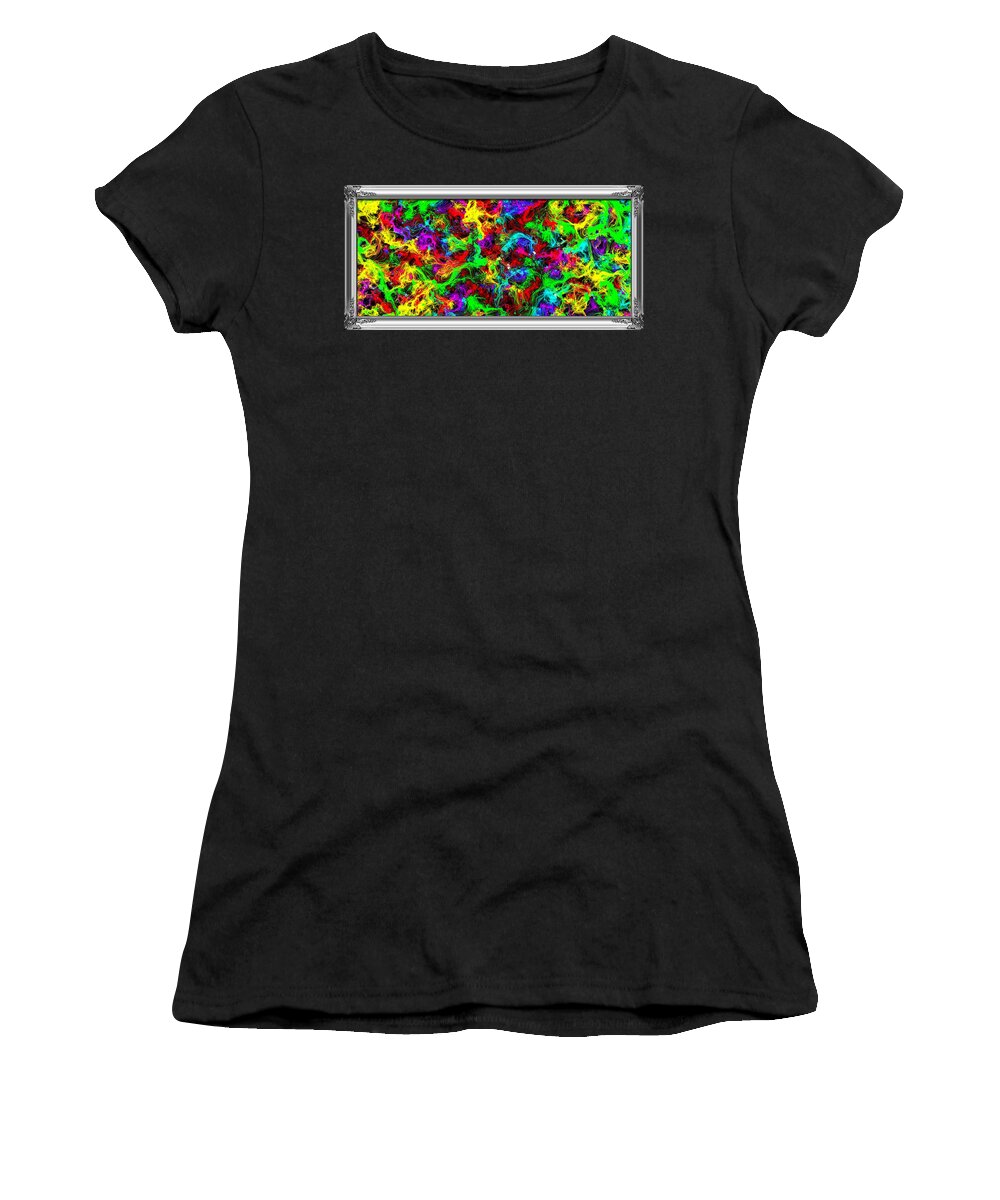 Abstract Women's T-Shirt featuring the painting Framed Spawned Colors by Bruce Nutting