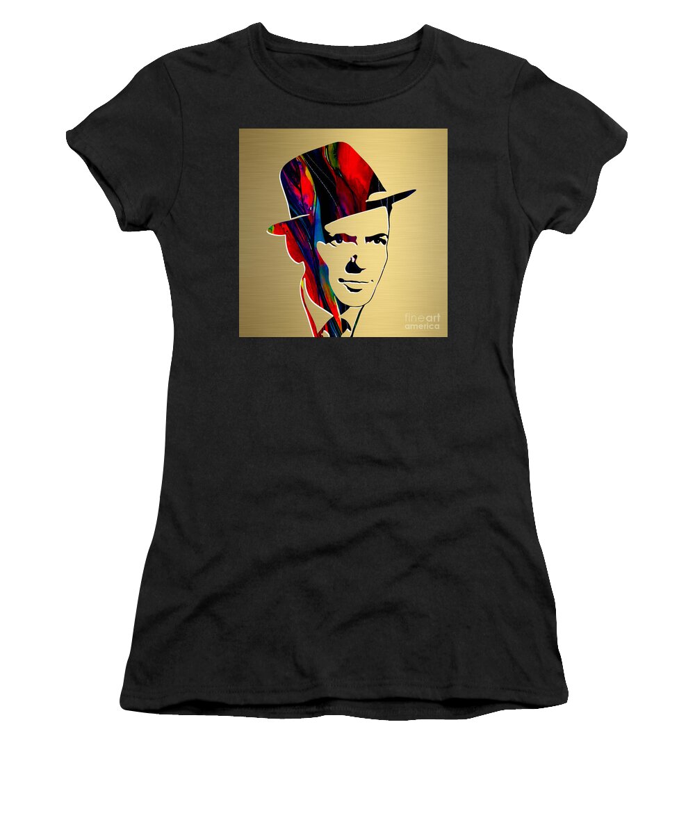 Frank Sinatra Art Women's T-Shirt featuring the mixed media Frank Sinatra Art #12 by Marvin Blaine