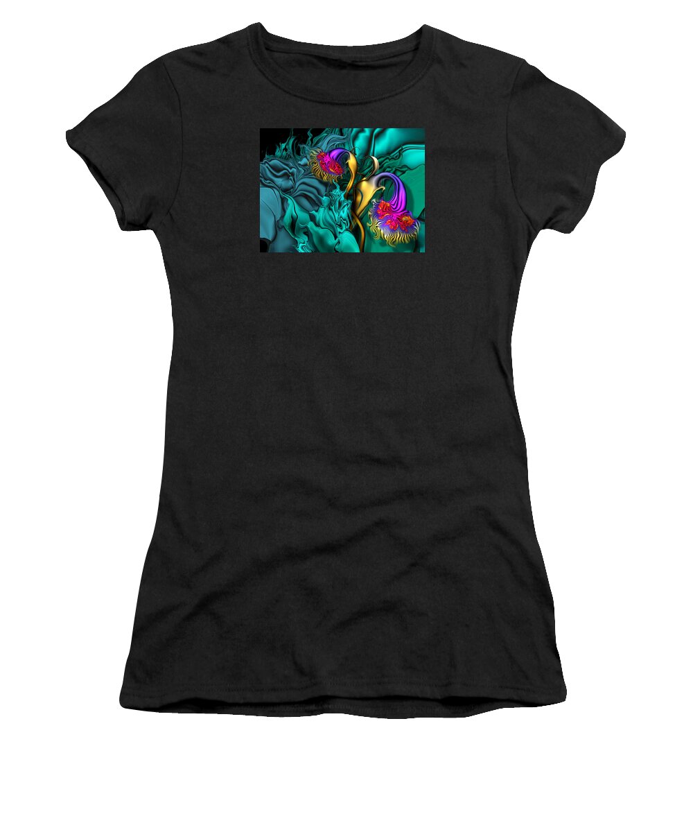 Imaginary Flowers Women's T-Shirt featuring the digital art Imaginary Flowers by Judith Barath