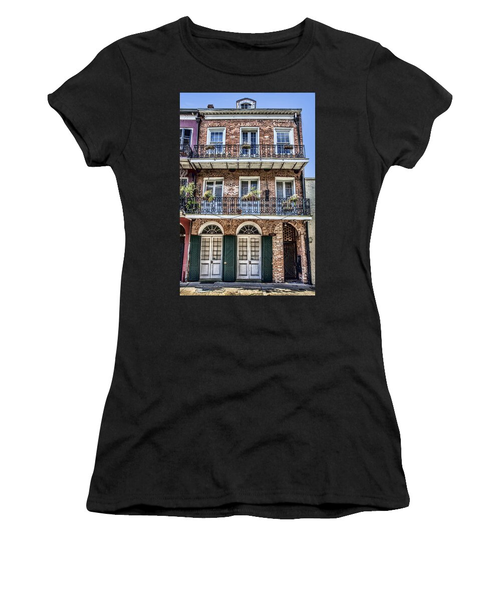 French Quarter Women's T-Shirt featuring the photograph French Quarter Architecture by Diana Powell