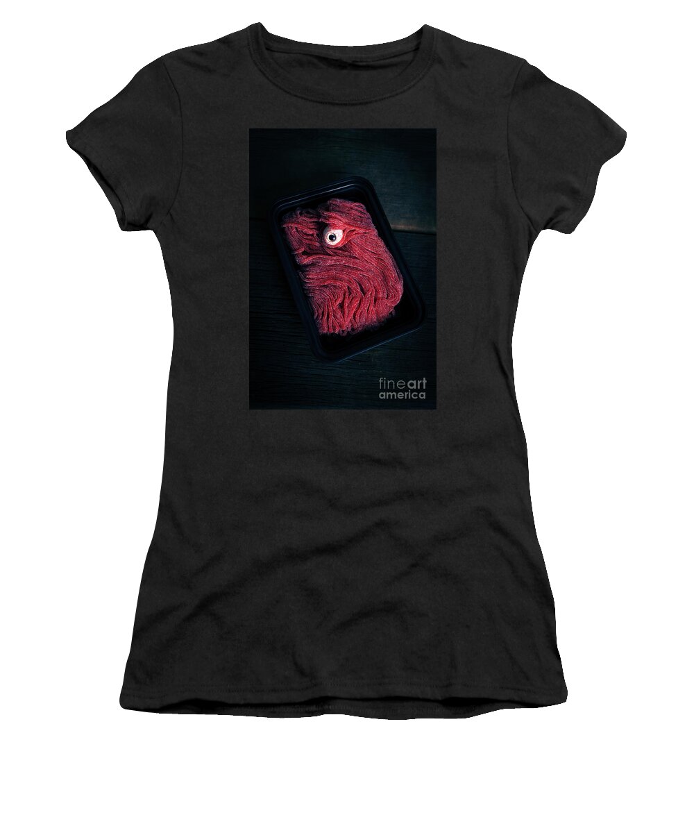 Meat Women's T-Shirt featuring the photograph Fresh Ground Zombie Meat - Its what's for dinner by Edward Fielding