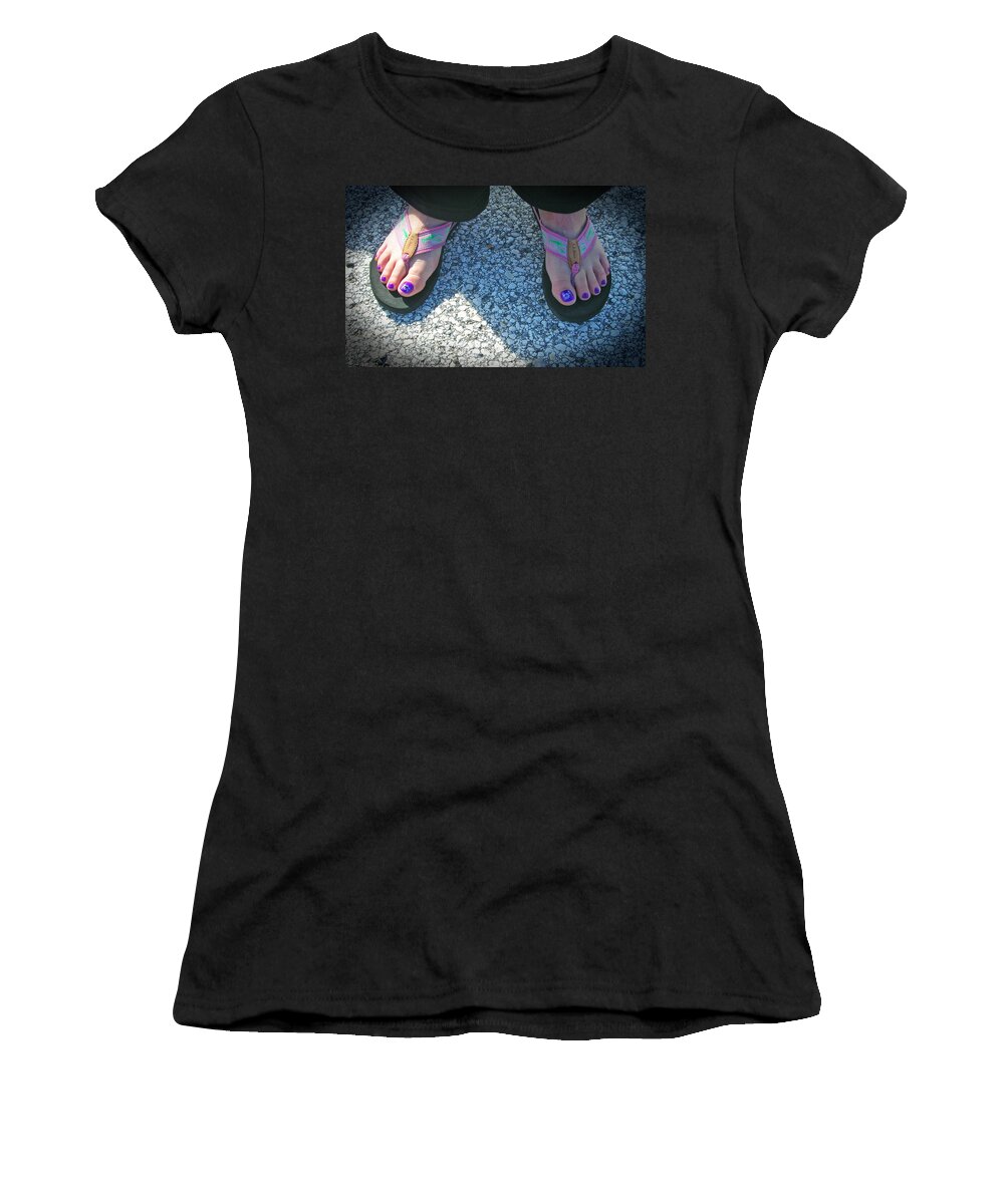 Pretty Feet Women's T-Shirt featuring the photograph Fun Feet by Emmy Marie Vickers