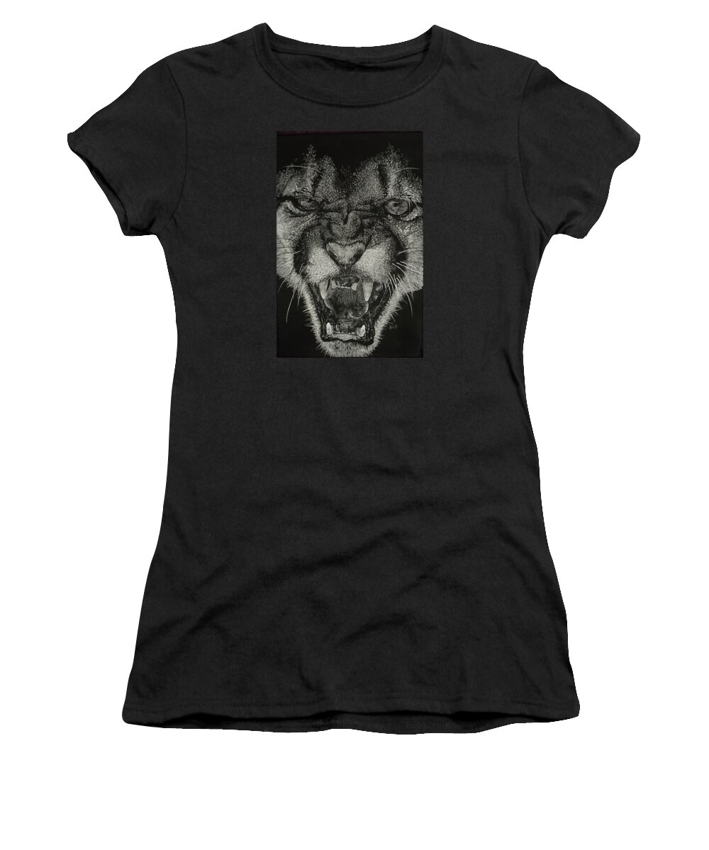 Art Women's T-Shirt featuring the mixed media Fury by Barbara Keith