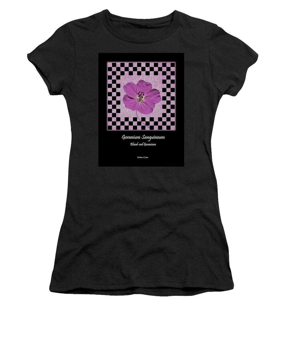 Checkerboard Women's T-Shirt featuring the digital art Geranium Purple Poster 1 by Barbara St Jean