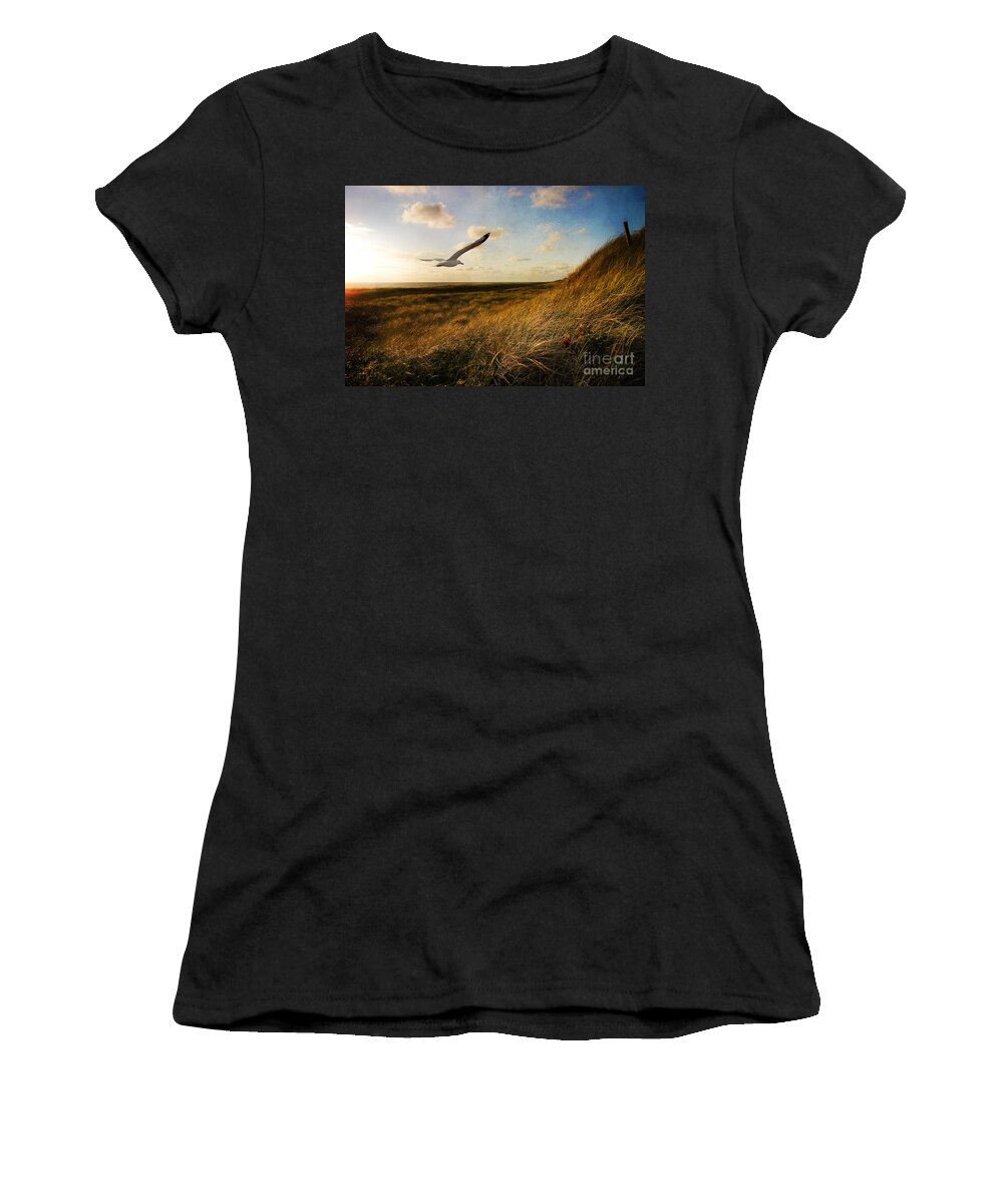 Rantum Women's T-Shirt featuring the photograph Above Golden Dunes by Hannes Cmarits