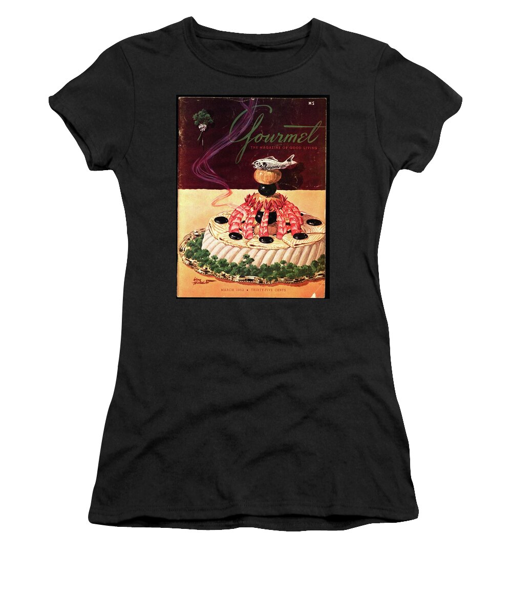 Food Women's T-Shirt featuring the photograph Gourmet Cover Illustration Of A Filet Of Sole by Henry Stahlhut