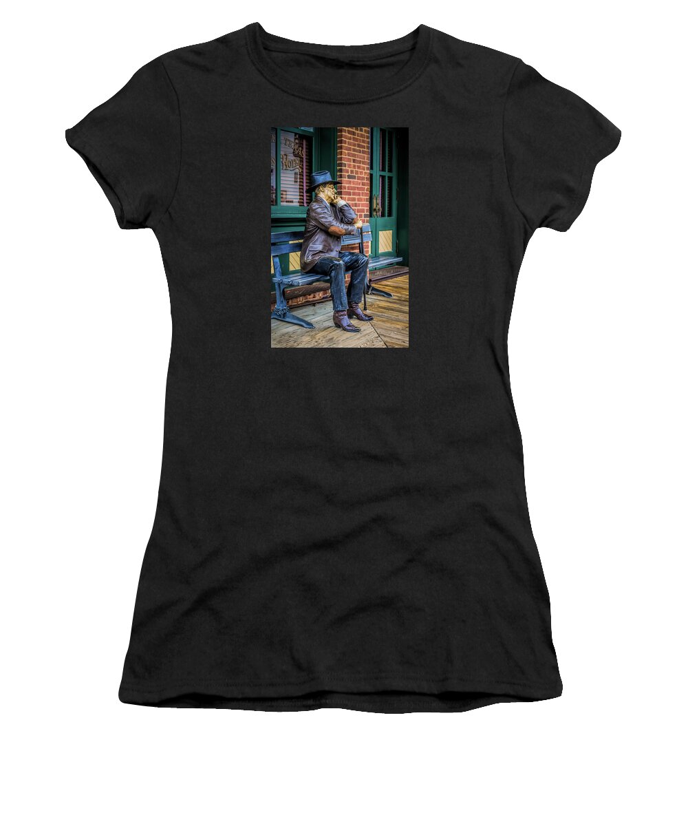 Grapevine Women's T-Shirt featuring the photograph Grapevine Cowboy by Robert Bellomy