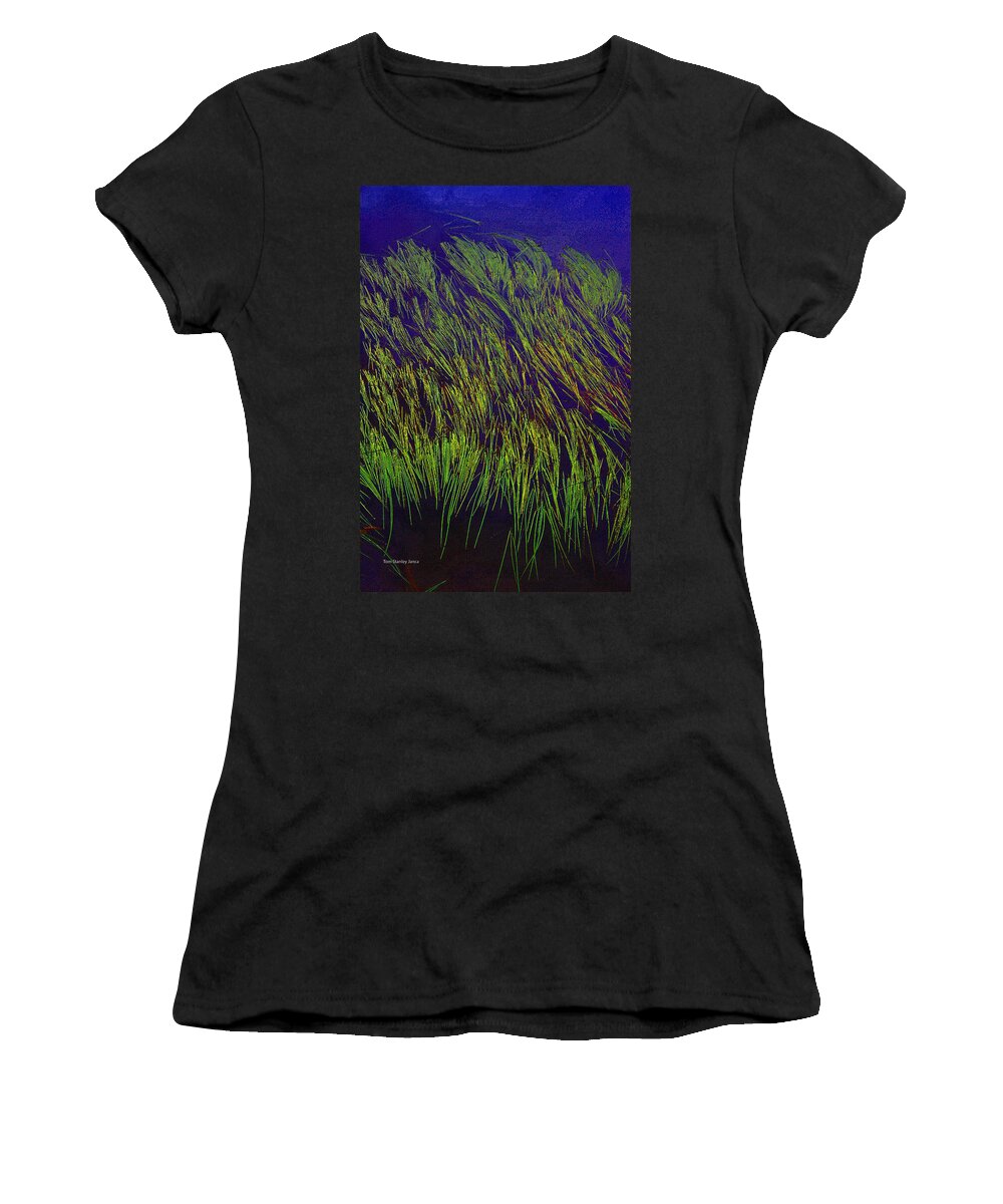 Grass In The Water Women's T-Shirt featuring the photograph Grass In The Lake by Tom Janca